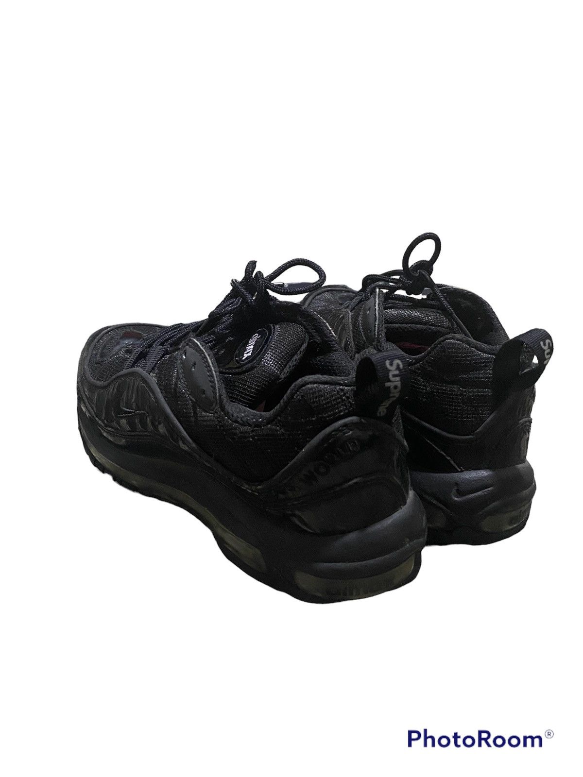 Nike × Supreme GRAILED!! 2016 Supreme x Nike Air Max 98 “BLACK” Sneakers Size US 8 / EU 41 - 3 Thumbnail