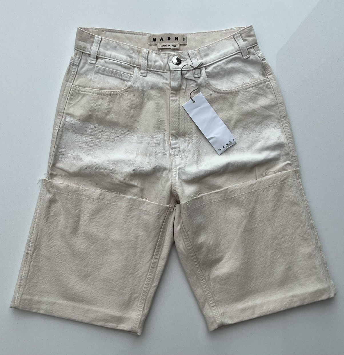 Marni BNWT MARNI DENIM FRAY FOLD HEM SHORTS Size US 30 / EU 46 - 3 Thumbnail