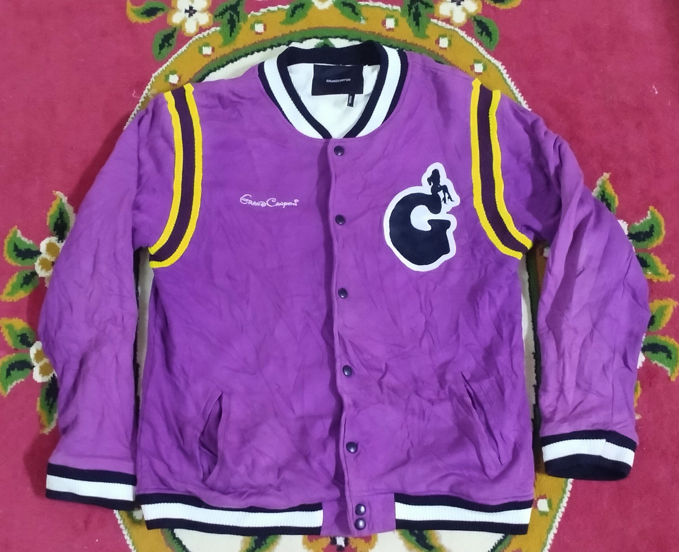 Vintage Vintage 90s Grand Canyon snap button varsity jacket Size US XL / EU 56 / 4 - 1 Thumbnail