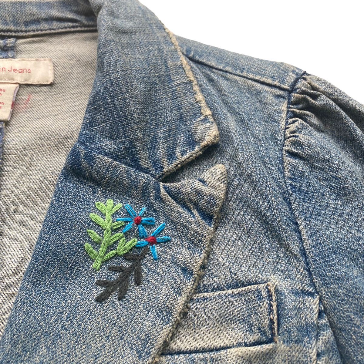 Calvin Klein Distressed Denim Jacket Size M / US 6-8 / IT 42-44 - 4 Thumbnail