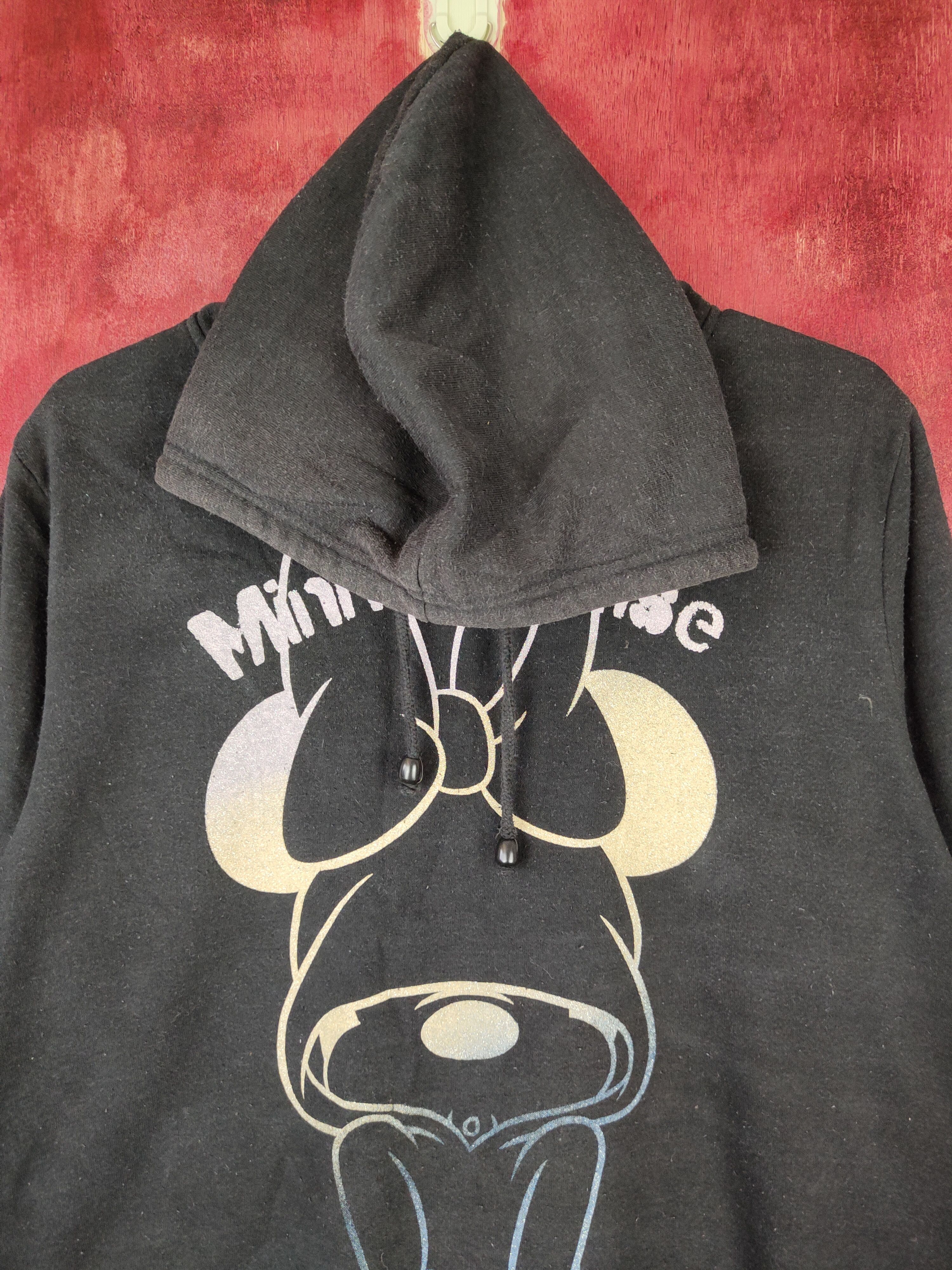Disney × Japanese Brand Disney - Minnie Mouse Black Sweatshirt hoodie #4928 Size L / US 10 / IT 46 - 2 Thumbnail