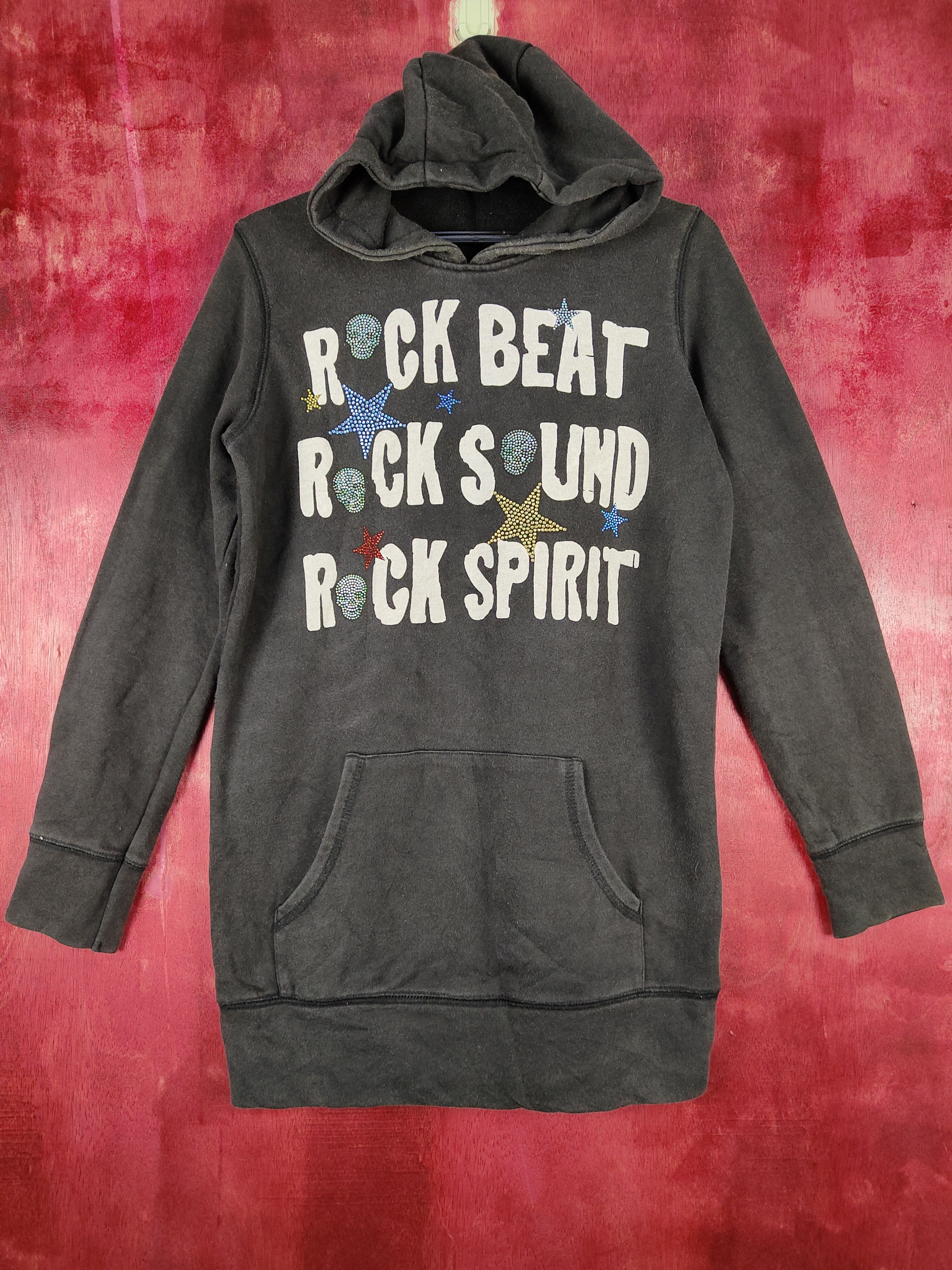 image of Rock Band x Skulls Esquilo Branco Rock Skull Black Long Sweatshirt 4829, Women's (Size Medium)