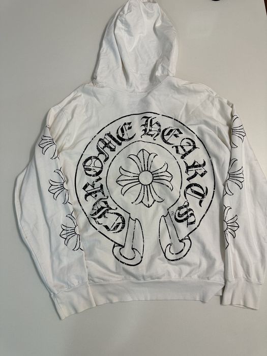 Chrome Hearts *Sold* Chrome Hearts white zip up hoodie | Grailed