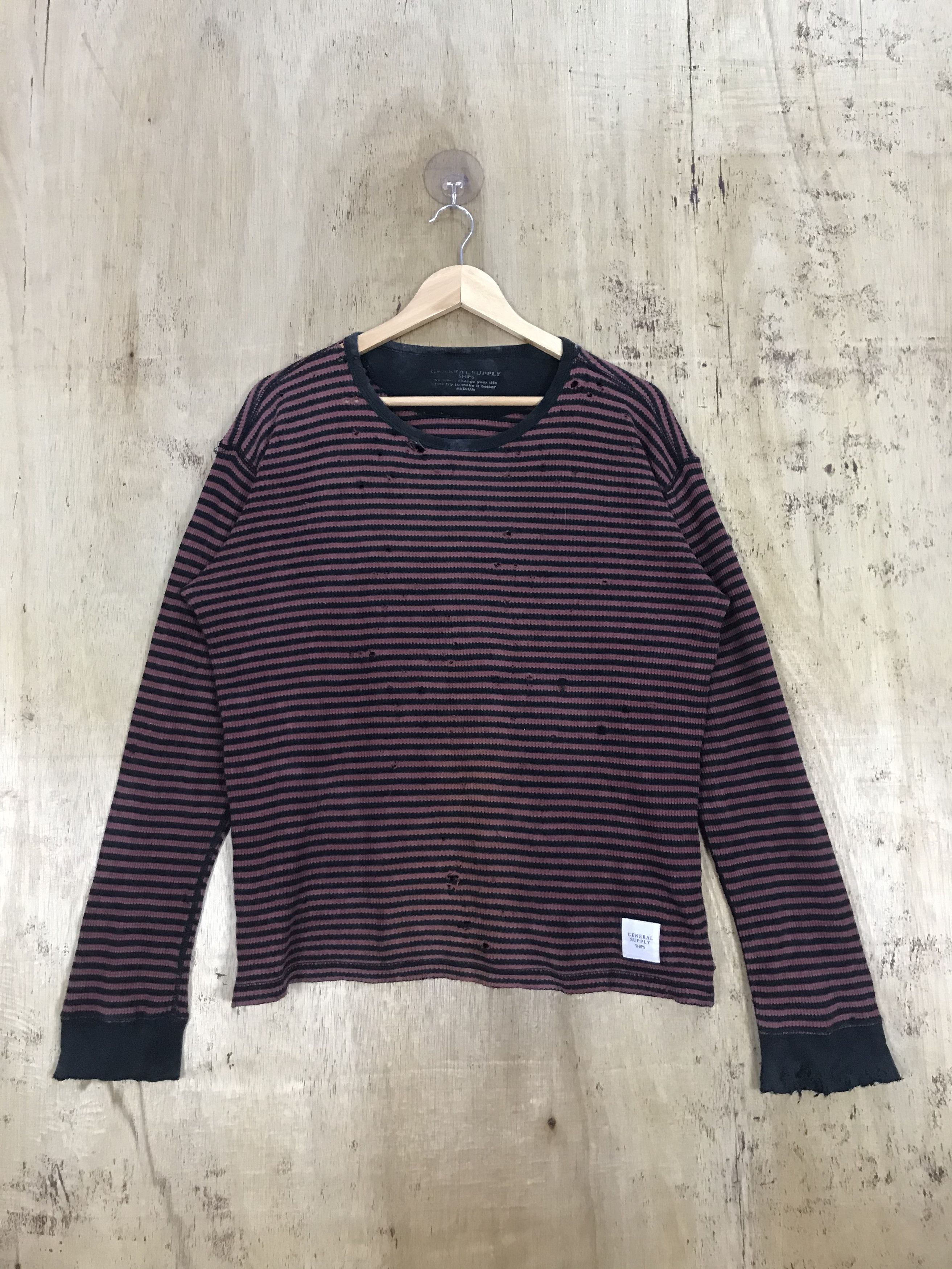 Ships General Supply Kurt Cobain Distressed Knit Sweater