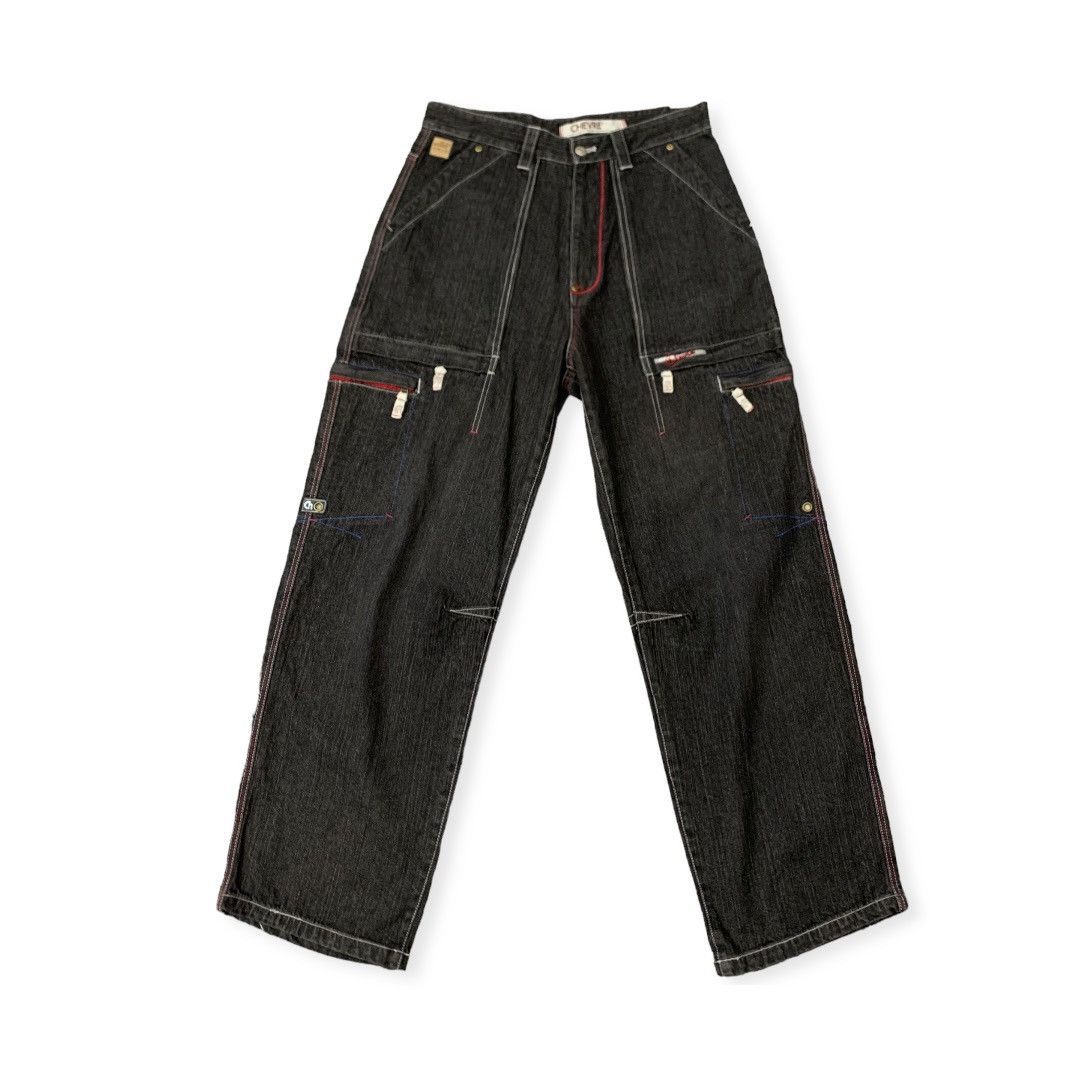 Vintage Chevre Multi Pocket Baggy Jeans Size W34x32 Size US 34 / EU 50 - 1 Thumbnail