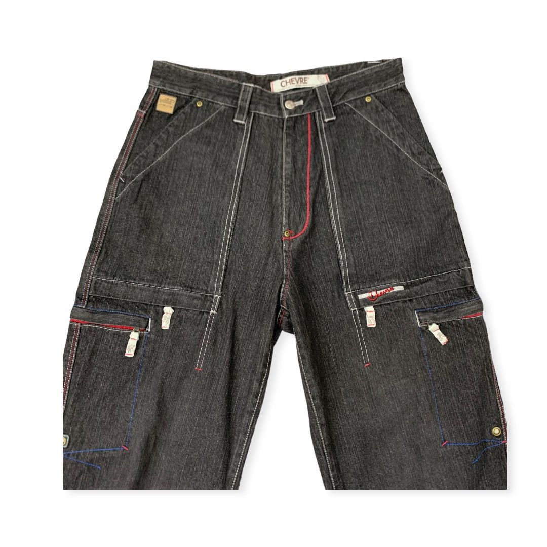 Vintage Chevre Multi Pocket Baggy Jeans Size W34x32 Size US 34 / EU 50 - 3 Thumbnail