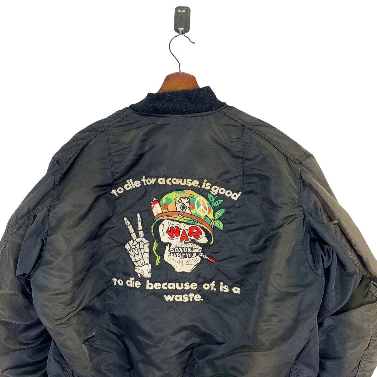 Vintage VINTAGE SKULL EMBROIDERY BOMBER FLIGHT JACKET Size US XL / EU 56 / 4 - 2 Thumbnail