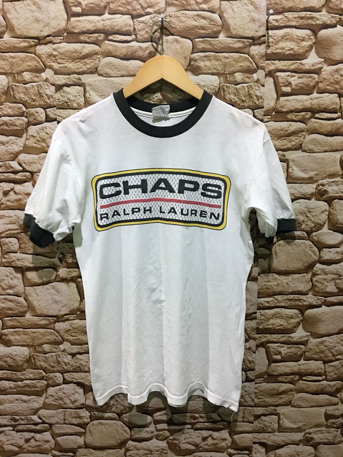 Chaps Ralph Lauren Vintage Chaps ralph lauren ringer spell out big logo shirt Size US M / EU 48-50 / 2 - 1 Thumbnail