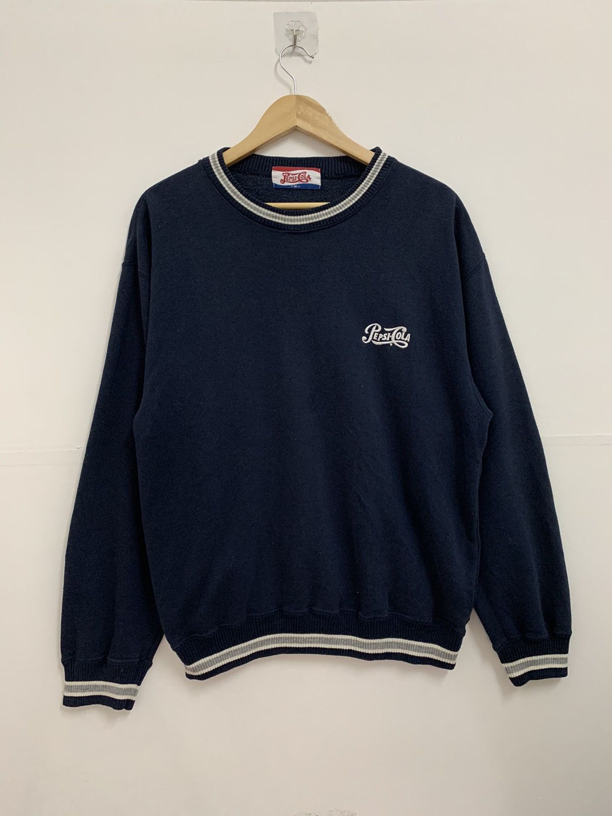 Pepsi Vintage 90s Pepsi Cola Sweatshirt Medium Navy Size US L / EU 52-54 / 3 - 1 Thumbnail