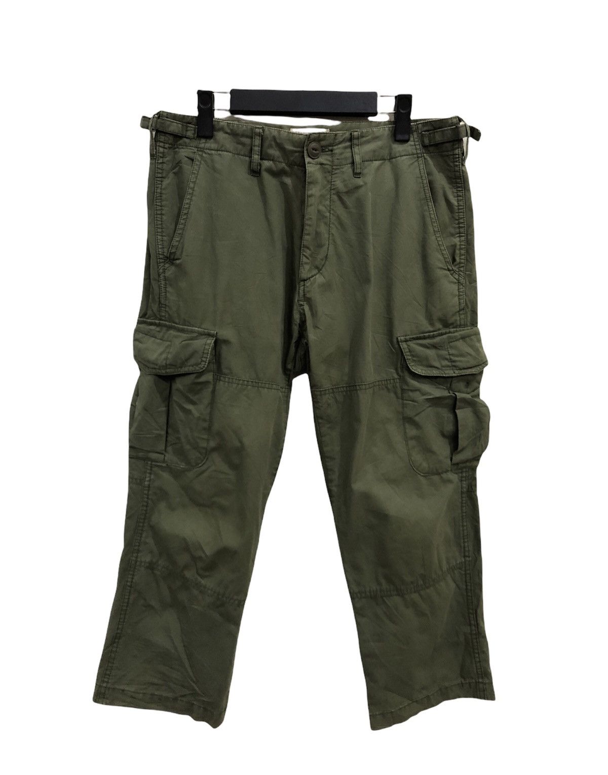 Japanese Brand Back Number Cropped Cargo Pant
