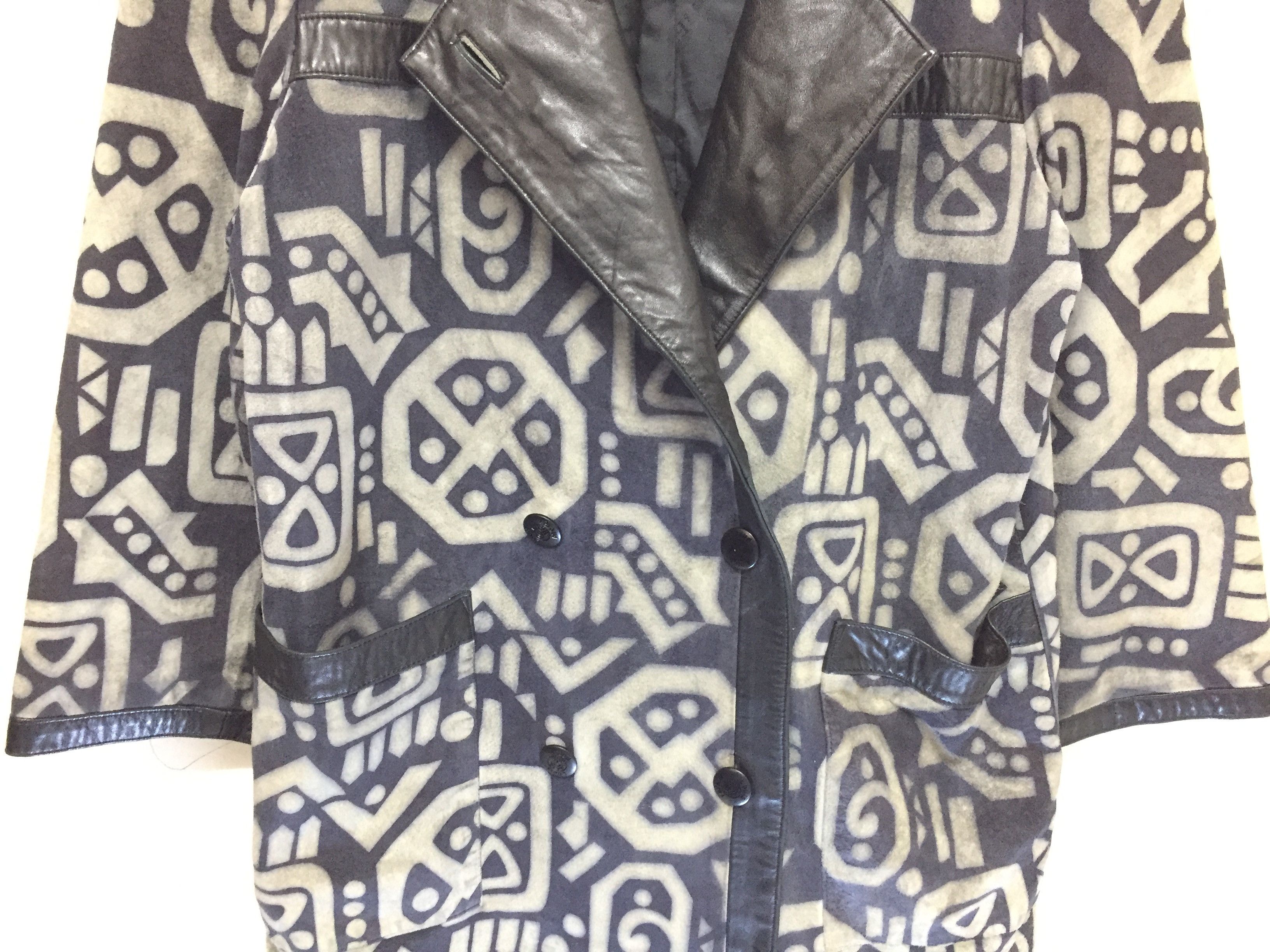Ekam 1990's ancient printing suede leather jacket Size US S / EU 44-46 / 1 - 4 Thumbnail