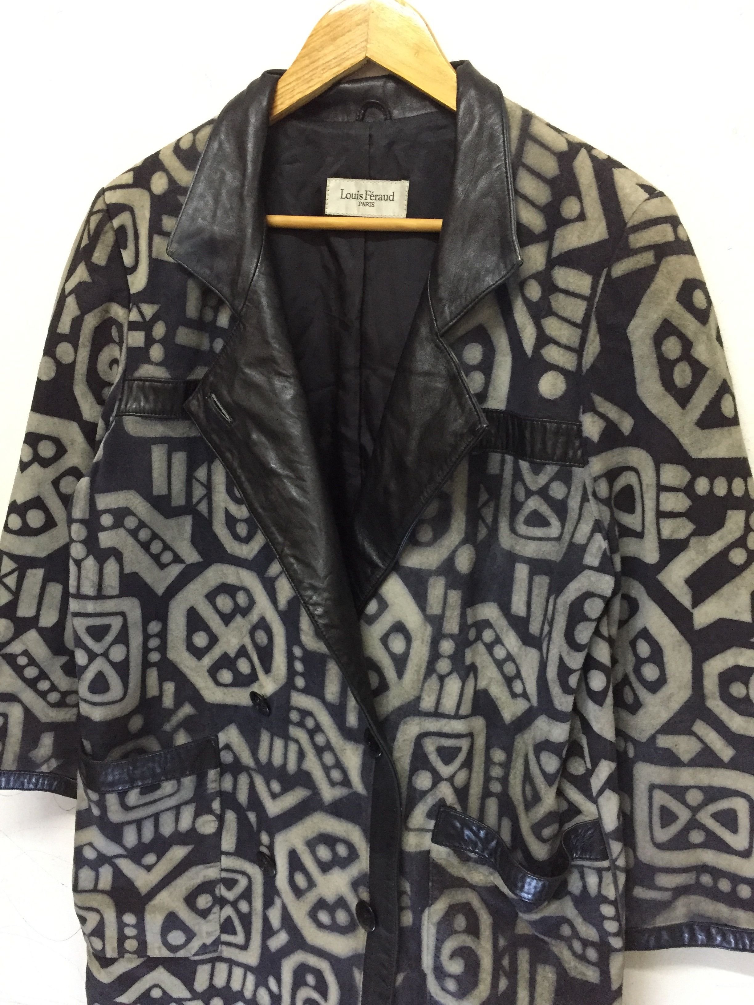 Ekam 1990's ancient printing suede leather jacket Size US S / EU 44-46 / 1 - 5 Thumbnail