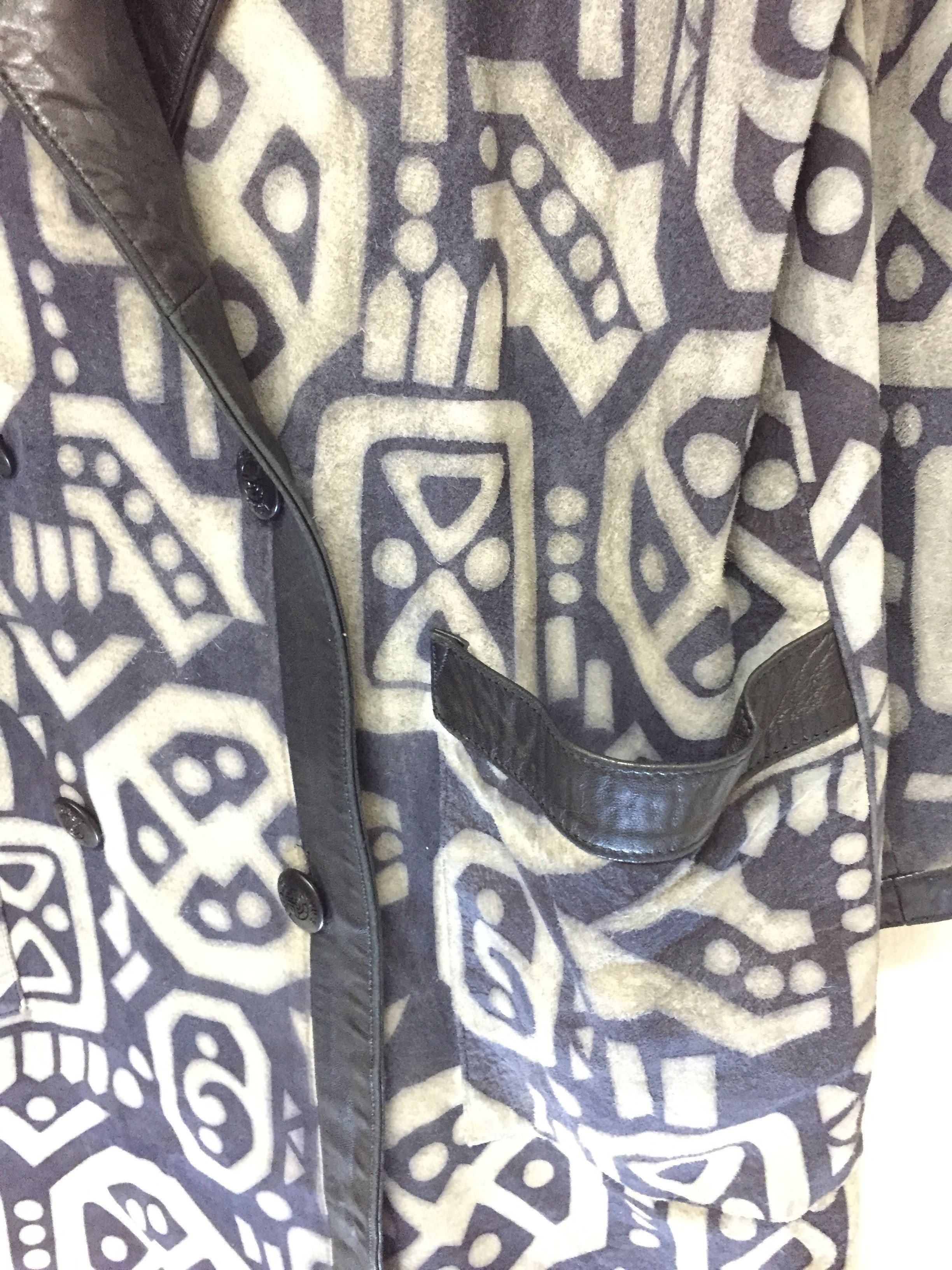 Ekam 1990's ancient printing suede leather jacket Size US S / EU 44-46 / 1 - 6 Thumbnail