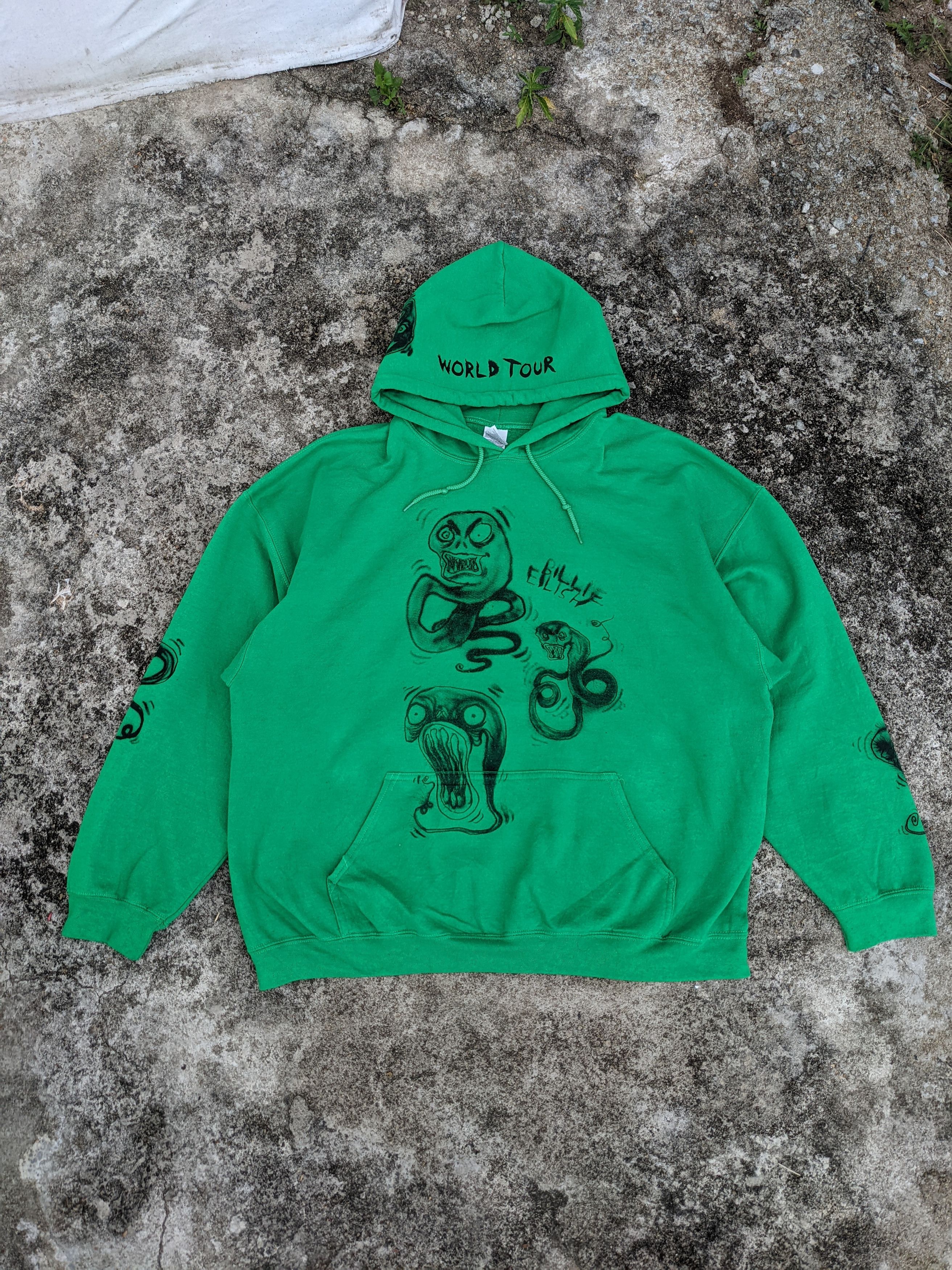 Green hoodie billie eilish deals