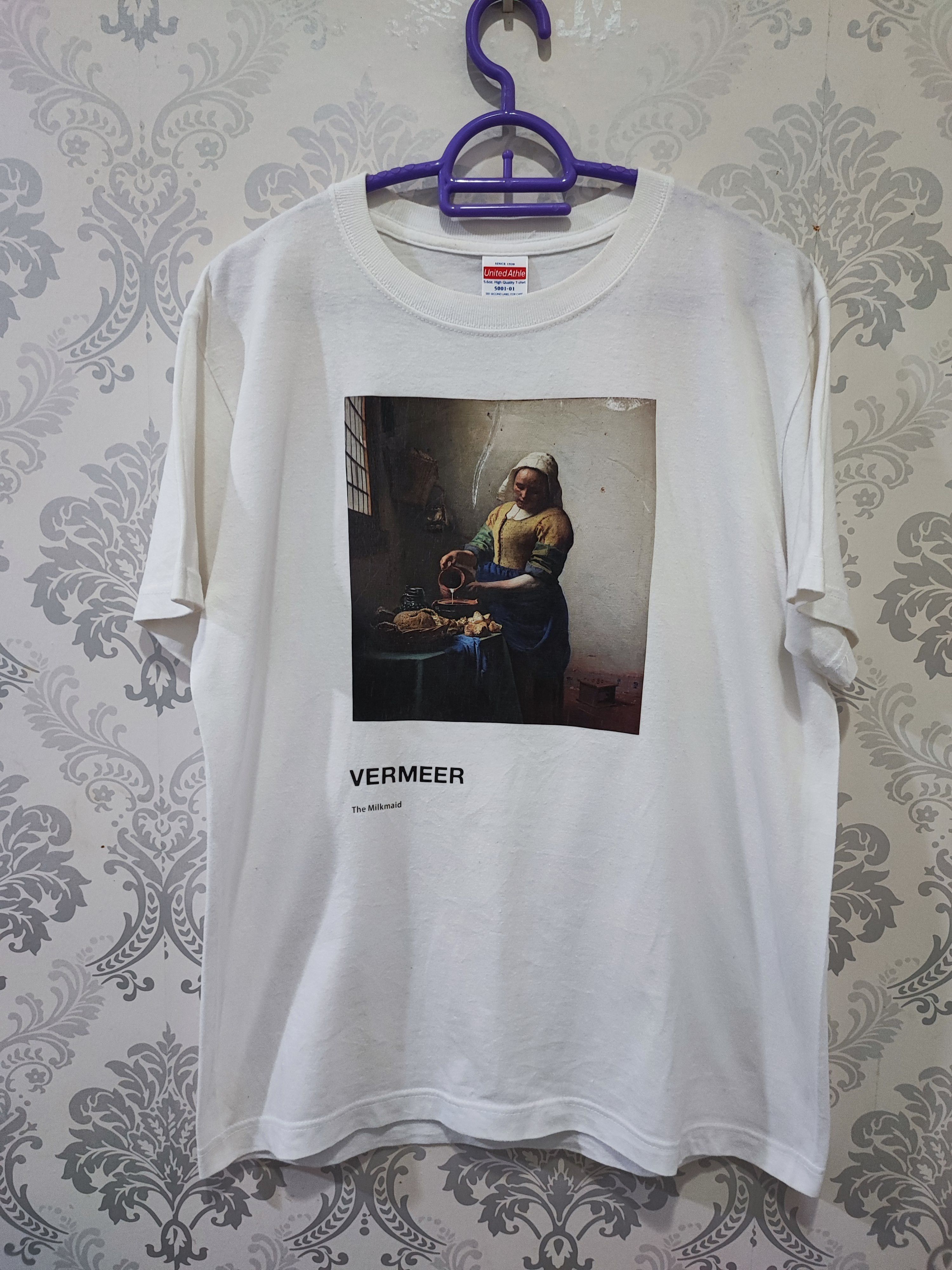 Vintage Vintage T-Shirt VERMEER The Milkmaid Artist Painting Size US M / EU 48-50 / 2 - 1 Thumbnail