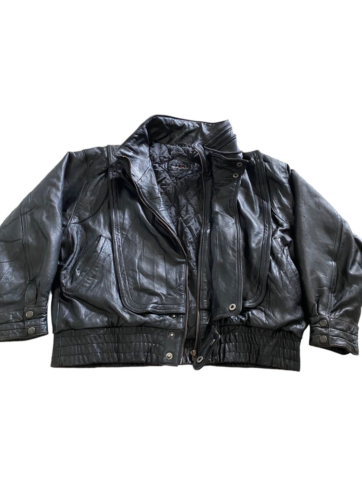 Branded Leather Vintage 70's asap rocky Leather design bomber jacket rare Size US L / EU 52-54 / 3 - 4 Thumbnail