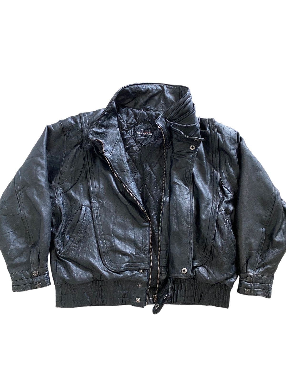 Branded Leather Vintage 70's asap rocky Leather design bomber jacket rare Size US L / EU 52-54 / 3 - 5 Thumbnail