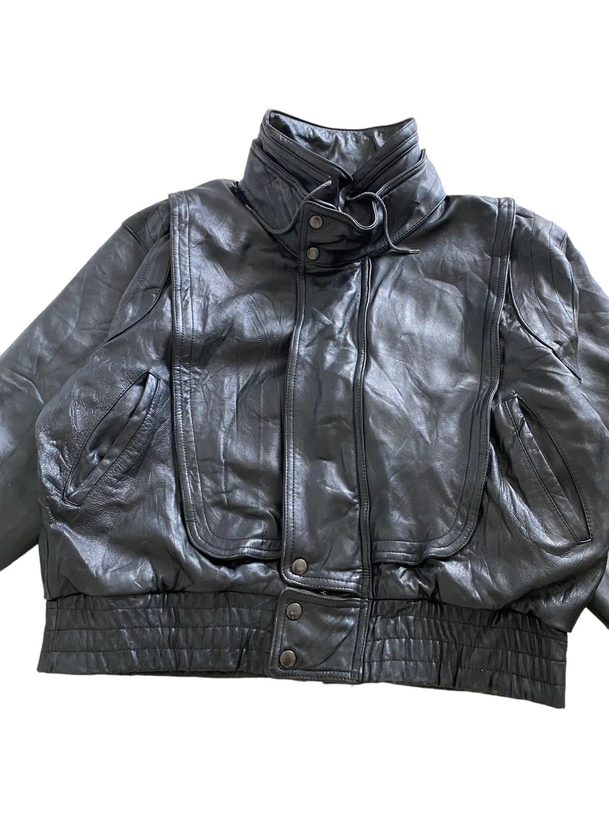 Branded Leather Vintage 70's asap rocky Leather design bomber jacket rare Size US L / EU 52-54 / 3 - 9 Thumbnail