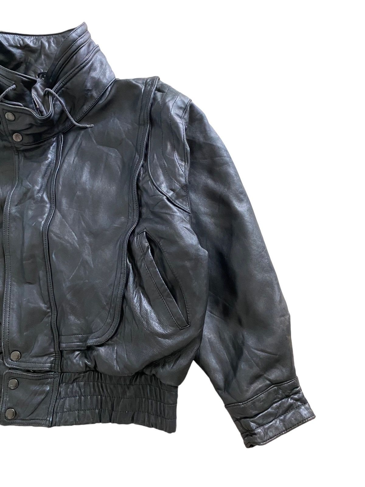 Branded Leather Vintage 70's asap rocky Leather design bomber jacket rare Size US L / EU 52-54 / 3 - 10 Thumbnail