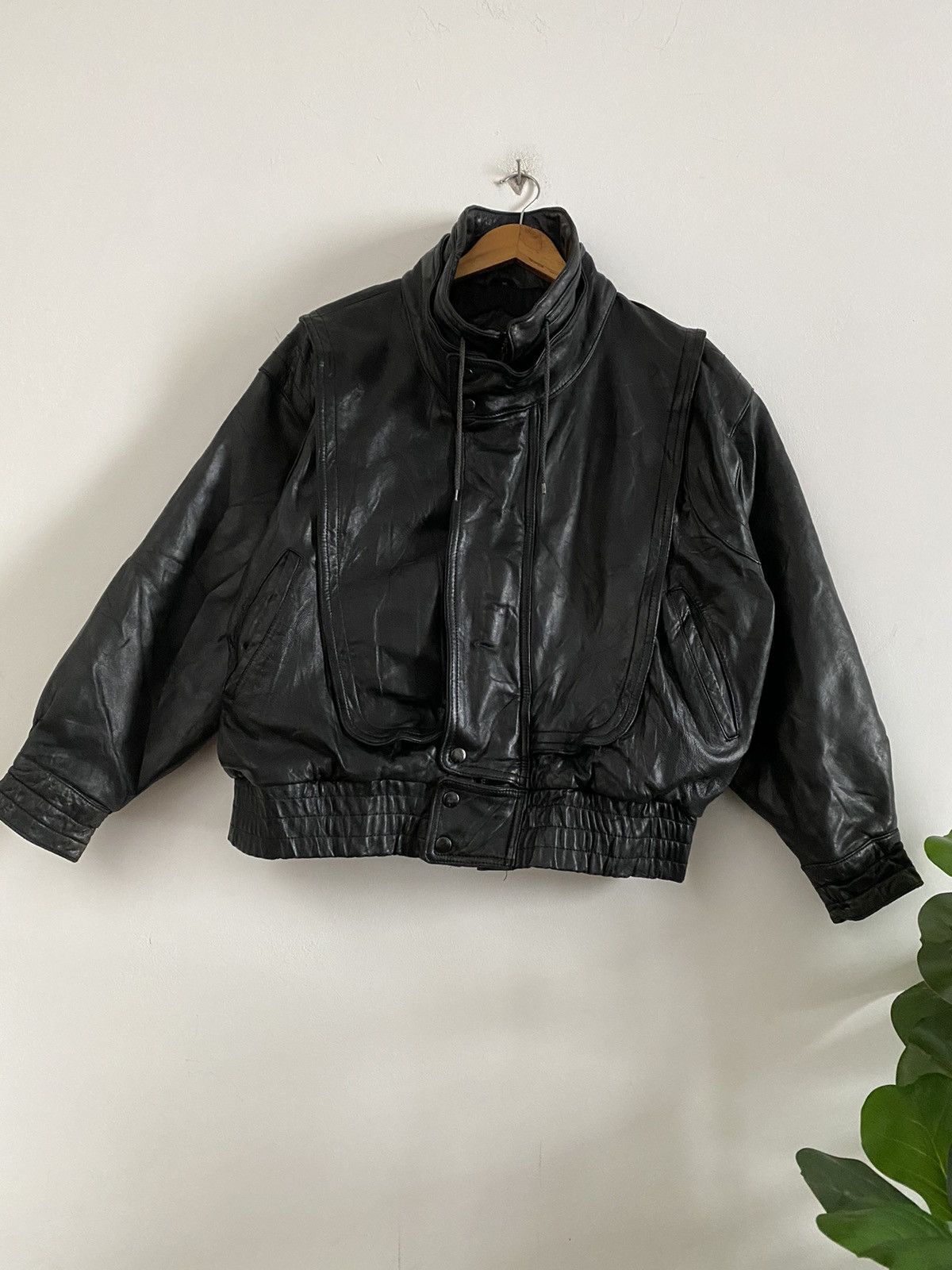 Branded Leather Vintage 70's asap rocky Leather design bomber jacket rare Size US L / EU 52-54 / 3 - 3 Thumbnail