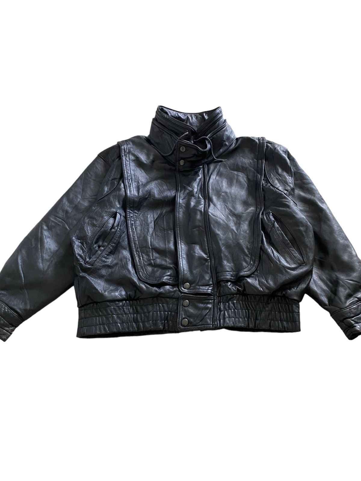 Branded Leather Vintage 70's asap rocky Leather design bomber jacket rare Size US L / EU 52-54 / 3 - 12 Thumbnail
