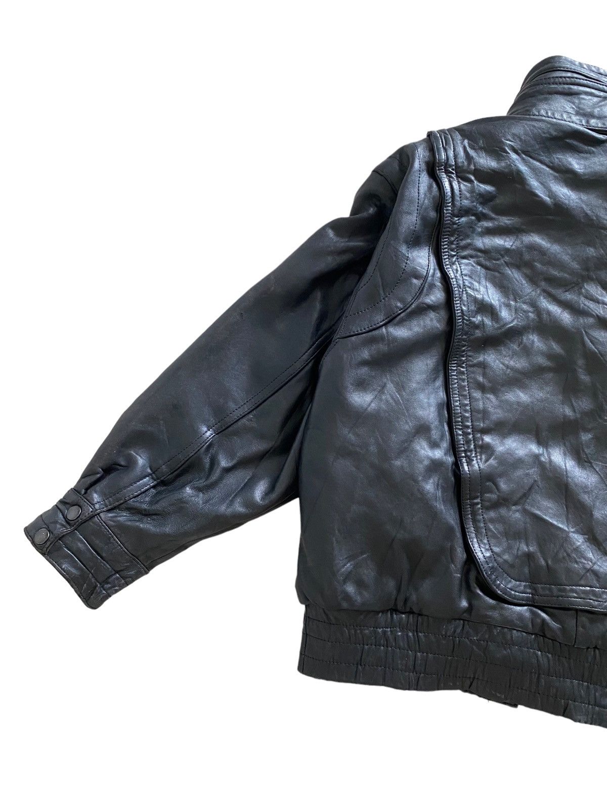 Branded Leather Vintage 70's asap rocky Leather design bomber jacket rare Size US L / EU 52-54 / 3 - 21 Thumbnail