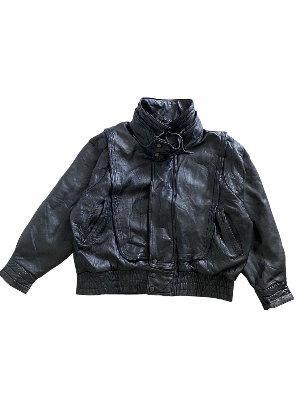 Branded Leather Vintage 70's asap rocky Leather design bomber jacket rare Size US L / EU 52-54 / 3 - 8 Thumbnail