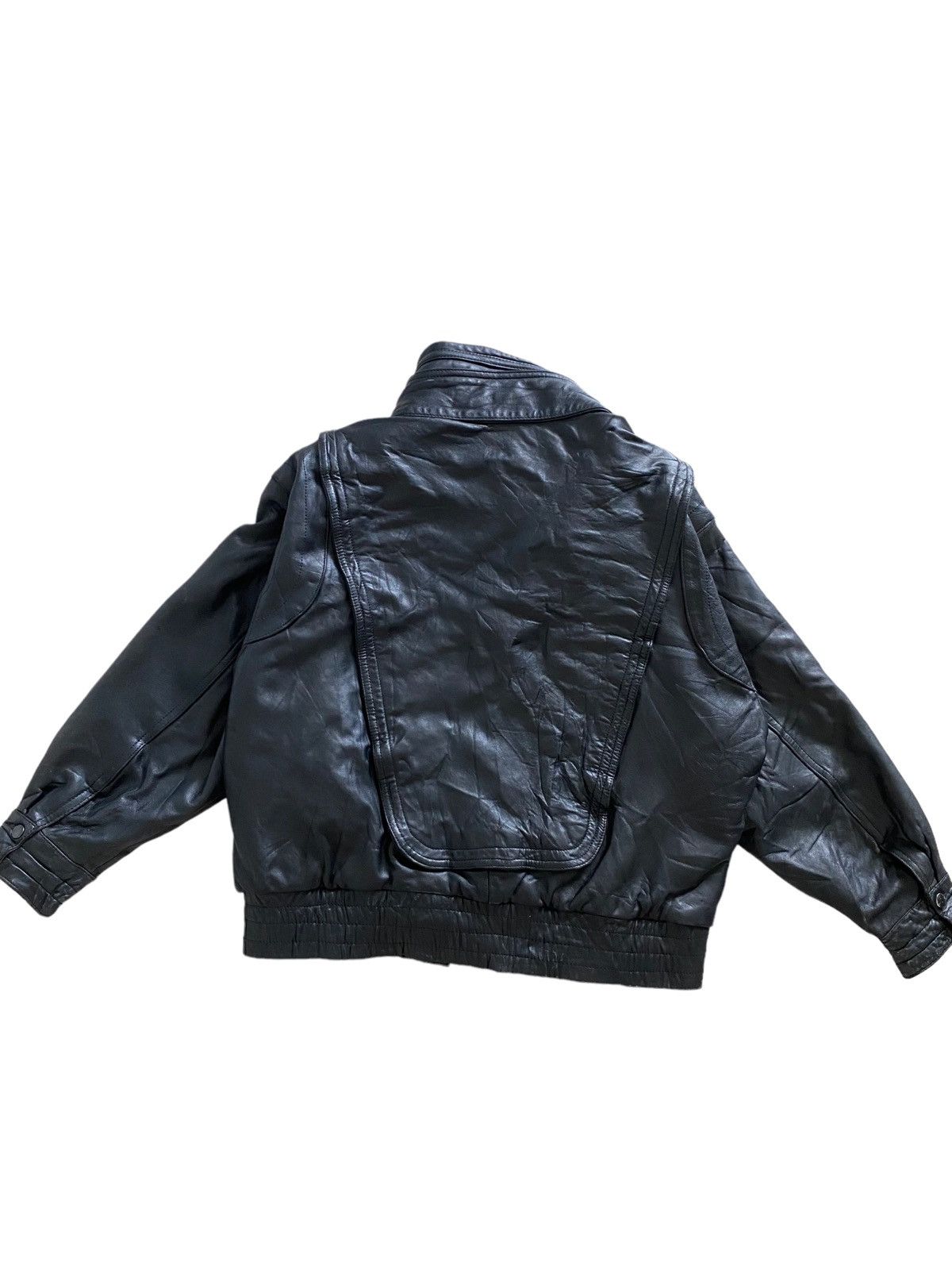 Branded Leather Vintage 70's asap rocky Leather design bomber jacket rare Size US L / EU 52-54 / 3 - 18 Thumbnail