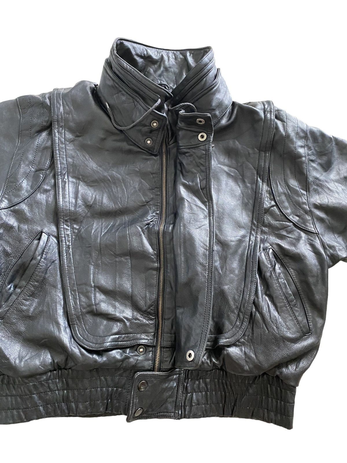 Branded Leather Vintage 70's asap rocky Leather design bomber jacket rare Size US L / EU 52-54 / 3 - 16 Thumbnail