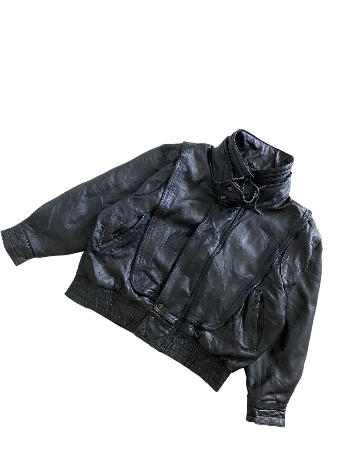 Branded Leather Vintage 70's asap rocky Leather design bomber jacket rare Size US L / EU 52-54 / 3 - 11 Thumbnail