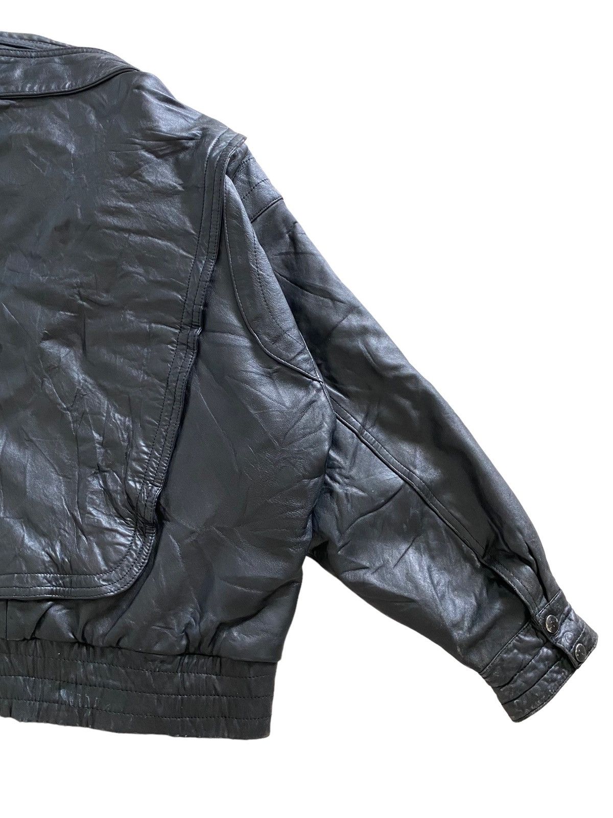 Branded Leather Vintage 70's asap rocky Leather design bomber jacket rare Size US L / EU 52-54 / 3 - 20 Thumbnail