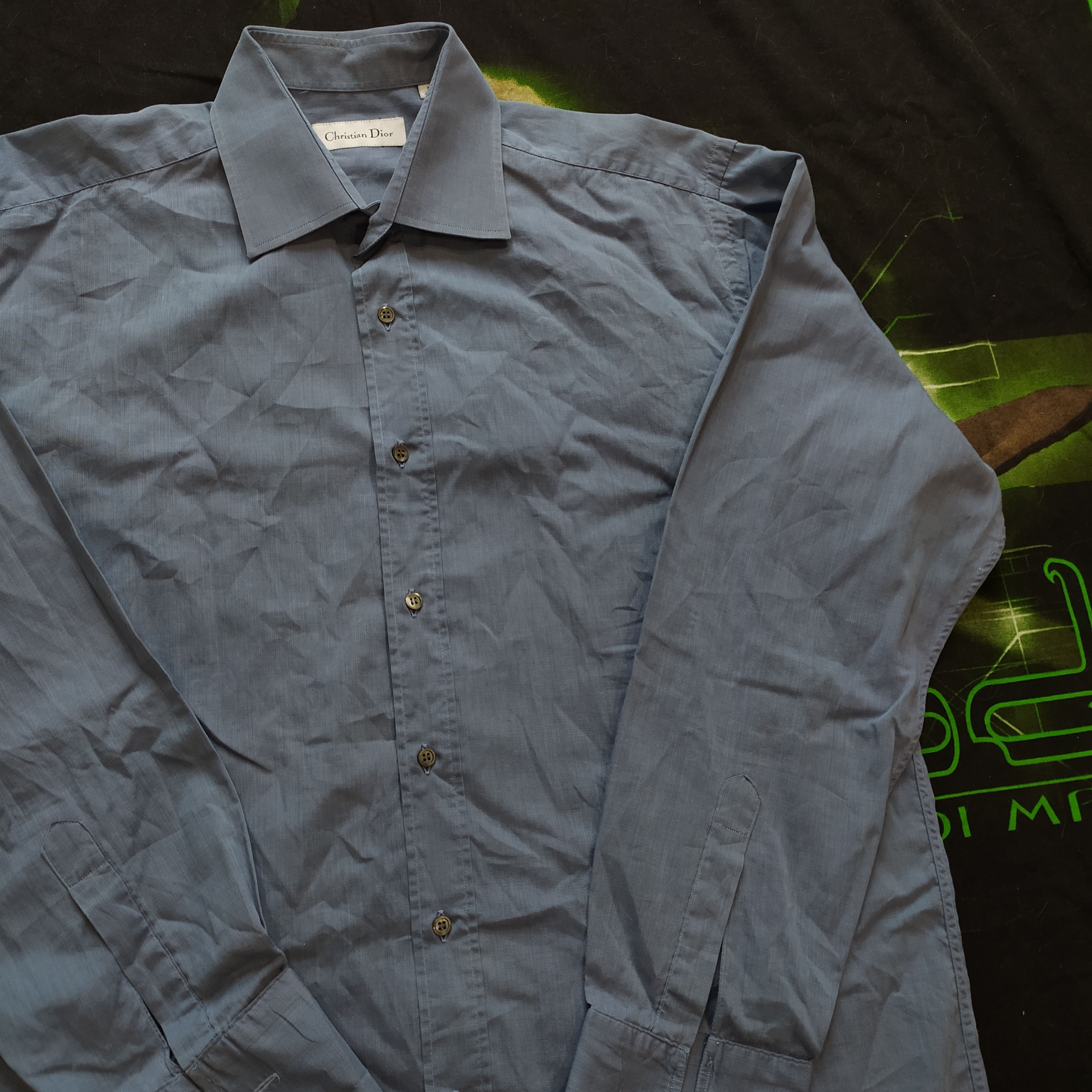 Christian Dior Monsieur × Vintage Vintage 90s Christian Dior logo Cotton Luxury Shirt Size US L / EU 52-54 / 3 - 3 Thumbnail