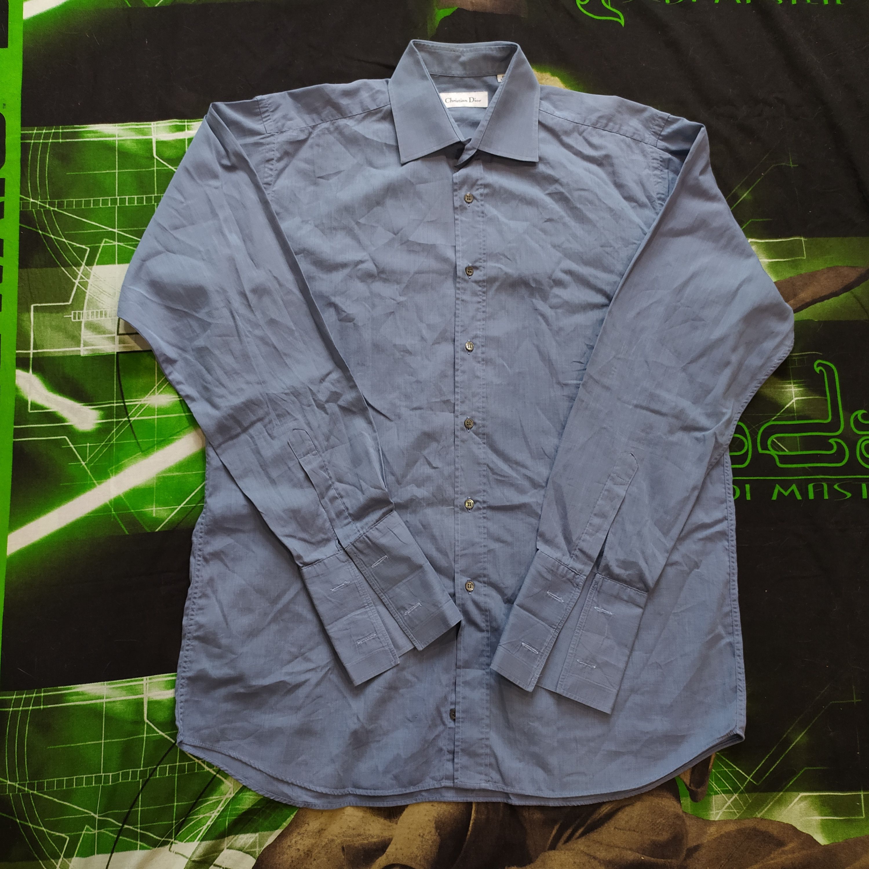Christian Dior Monsieur × Vintage Vintage 90s Christian Dior logo Cotton Luxury Shirt Size US L / EU 52-54 / 3 - 1 Thumbnail