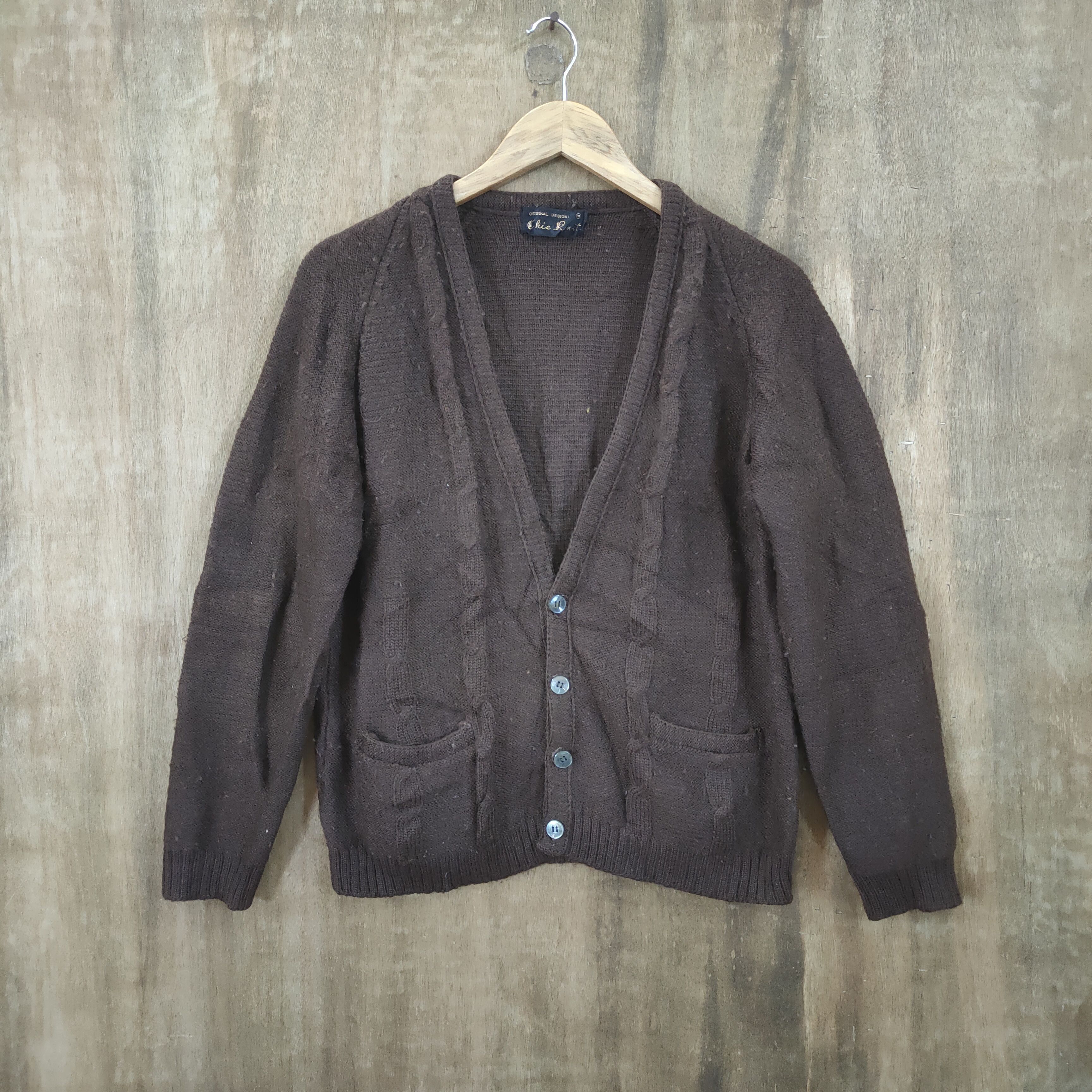 Japanese Brand CHIE RNIT BROWN CARDIGAN KNITWEAR Size US M / EU 48-50 / 2 - 1 Thumbnail