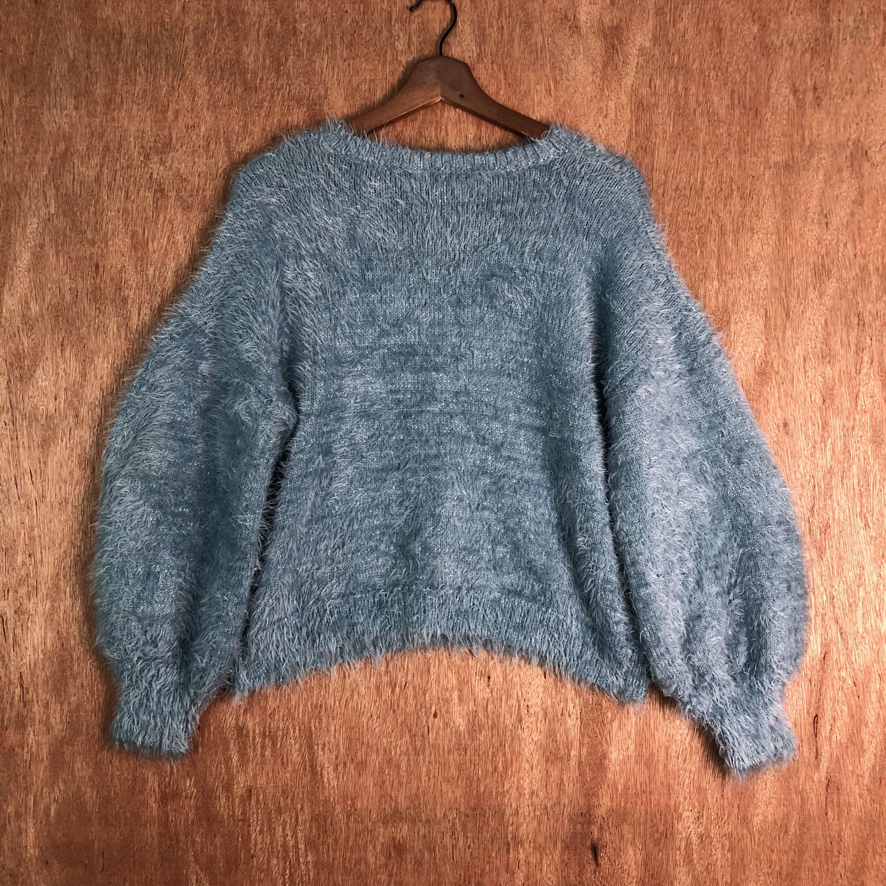 Japanese Brand Japan GU Blue Shag Shaggy Mohair Knitwear Size US M / EU 48-50 / 2 - 9 Thumbnail