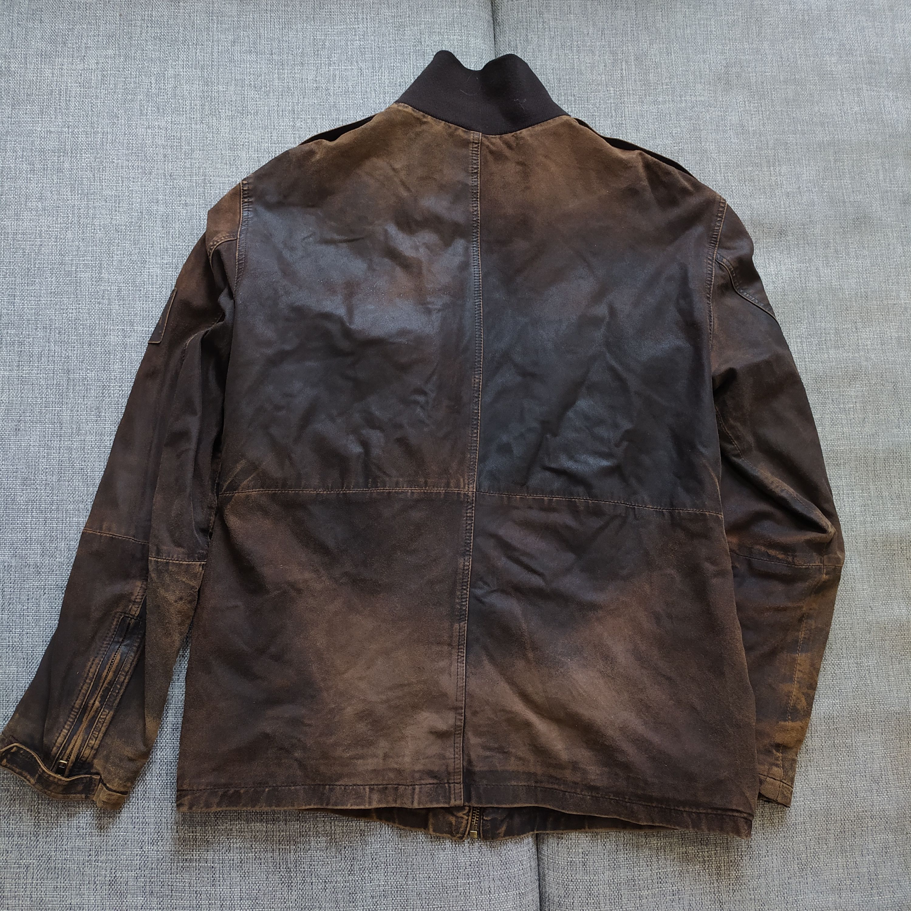 Alpha Industries × Vintage Vintage 90s Fight club style Alpha industries Lether Jacket Size US M / EU 48-50 / 2 - 11 Thumbnail