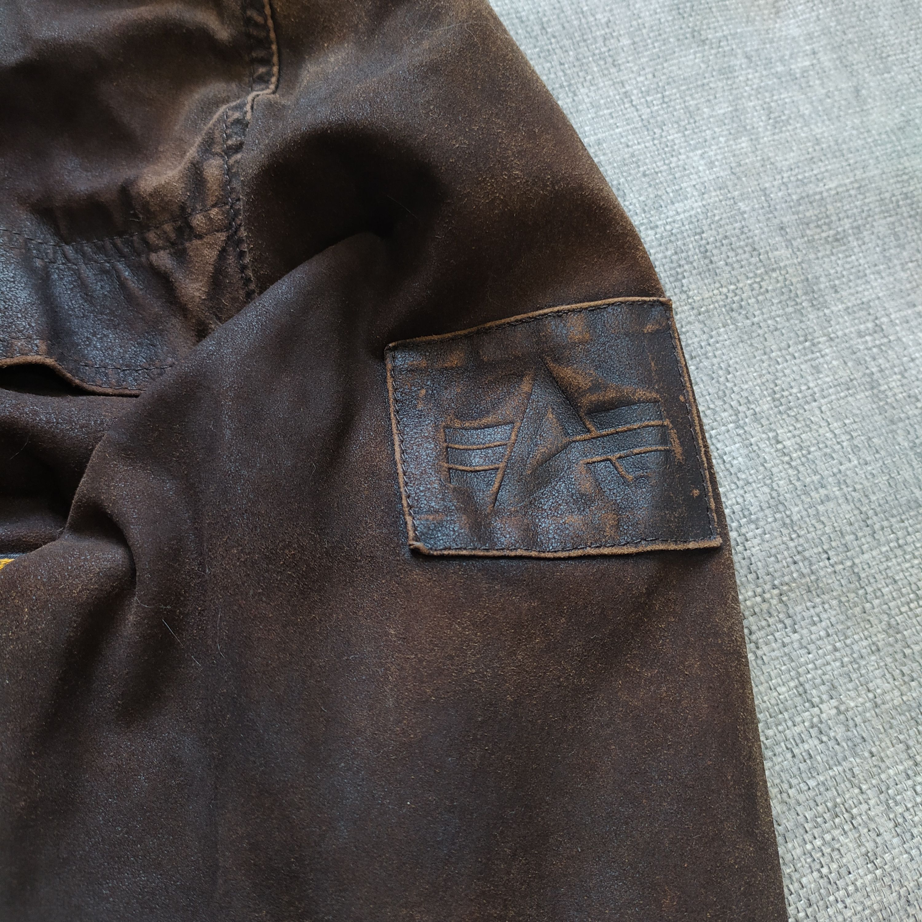 Alpha Industries × Vintage Vintage 90s Fight club style Alpha industries Lether Jacket Size US M / EU 48-50 / 2 - 10 Thumbnail