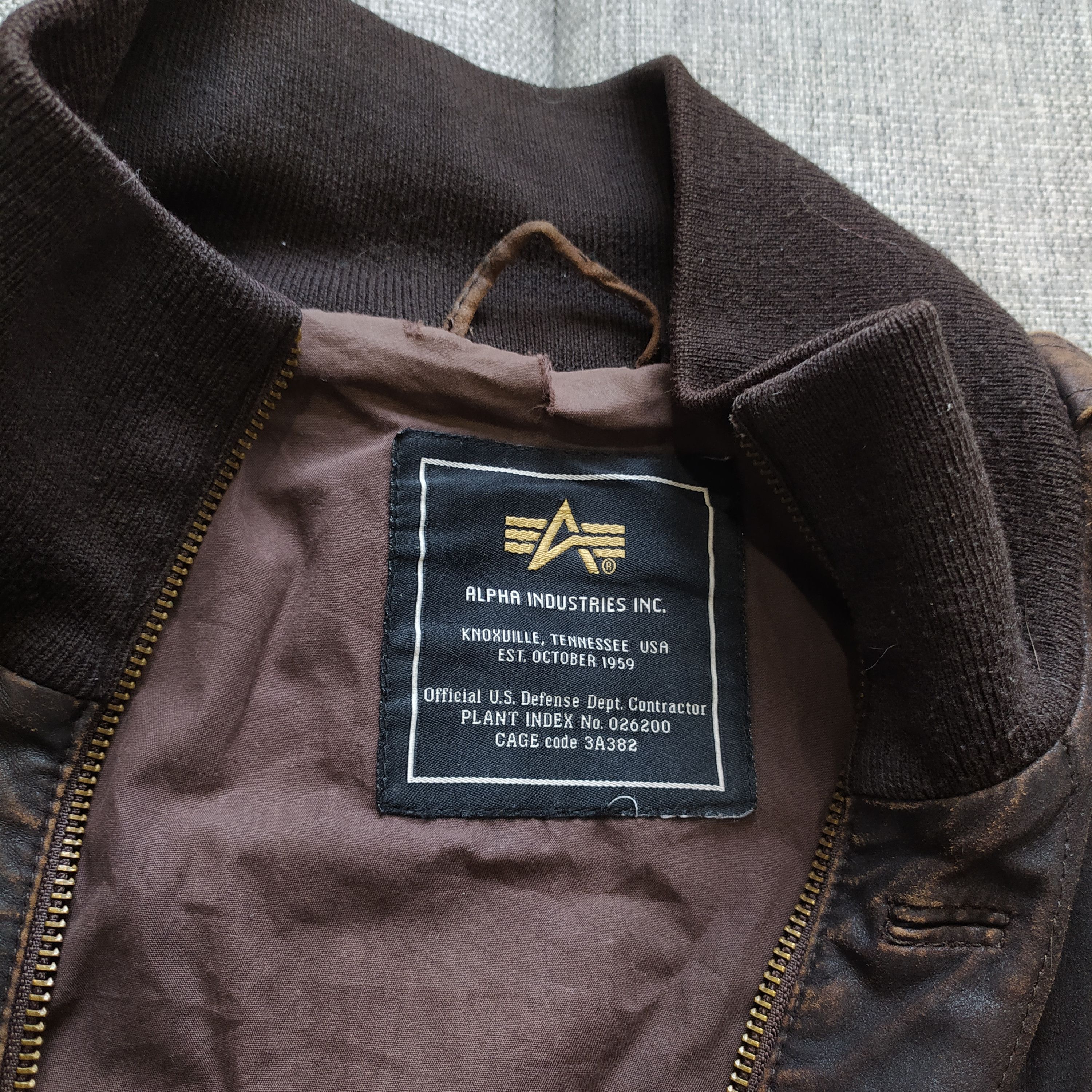 Alpha Industries × Vintage Vintage 90s Fight club style Alpha industries Lether Jacket Size US M / EU 48-50 / 2 - 2 Thumbnail