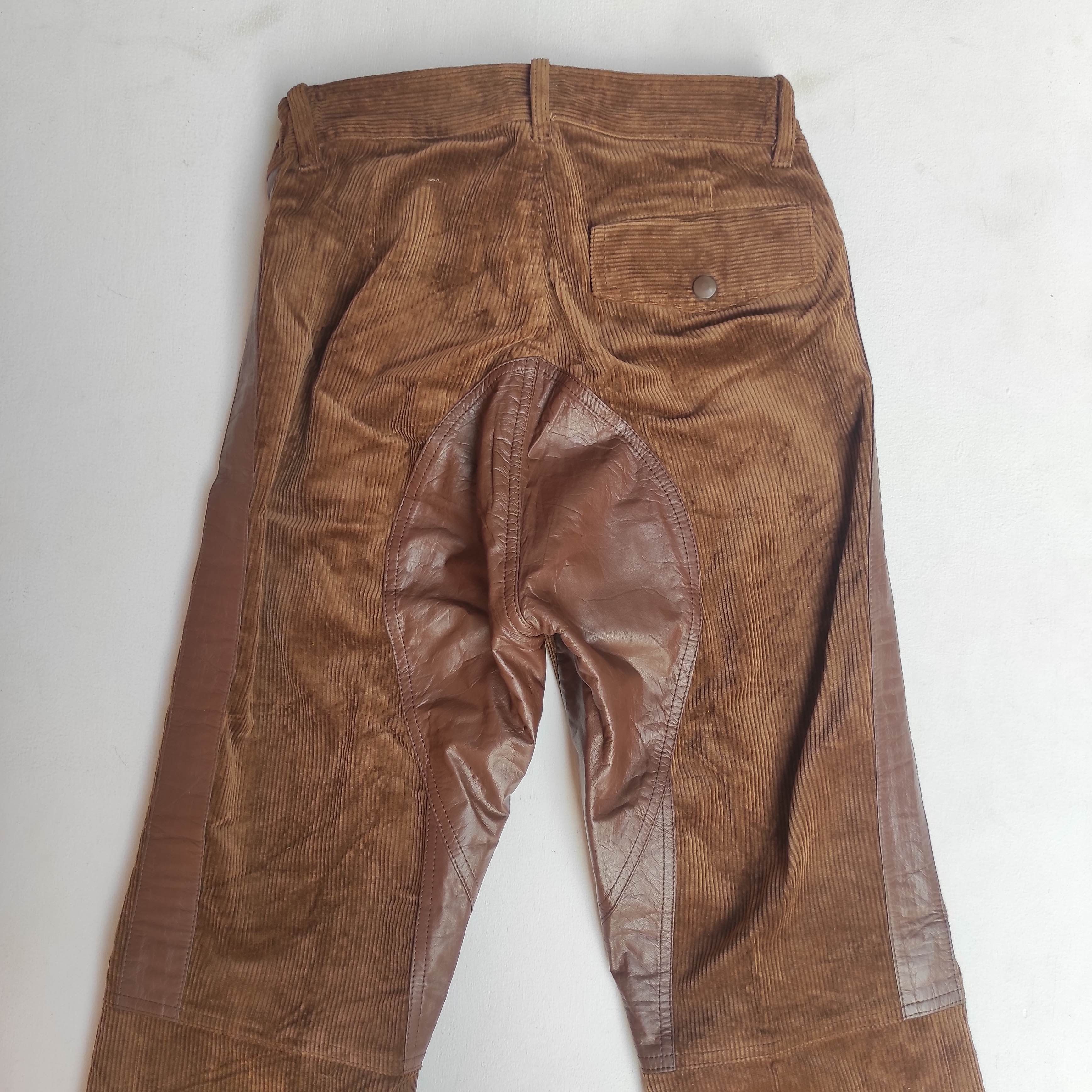 Honda Vintage Honda Motolook Rider Corduroy Biker Leather pants Size US 27 - 2 Thumbnail