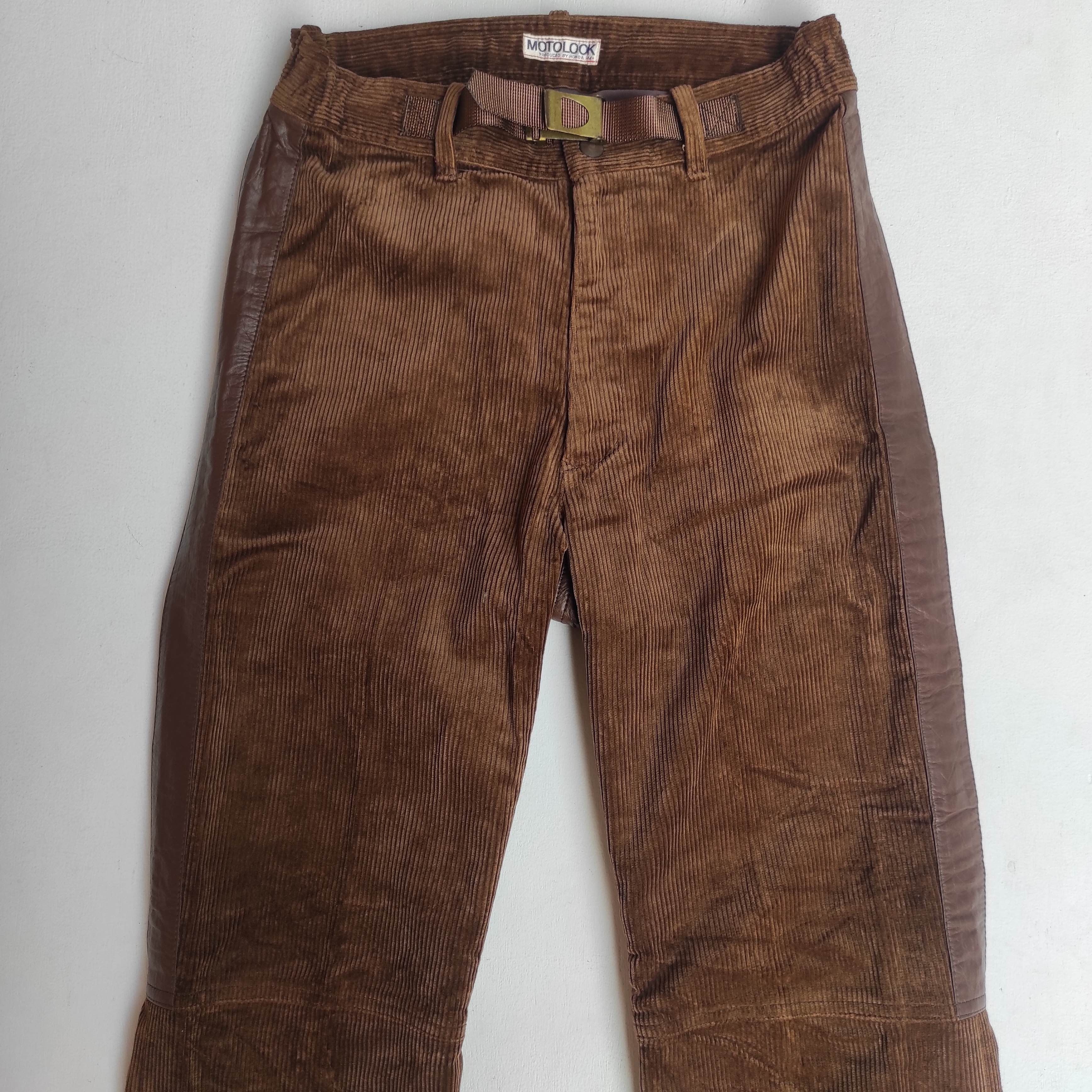 Honda Vintage Honda Motolook Rider Corduroy Biker Leather pants Size US 27 - 7 Thumbnail