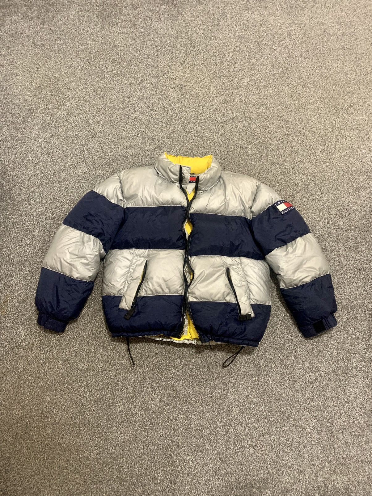 Tommy Hilfiger × Vintage Tommy Hilfiger Navy Silver Metallic Vintage Puffer Size US M / EU 48-50 / 2 - 1 Thumbnail