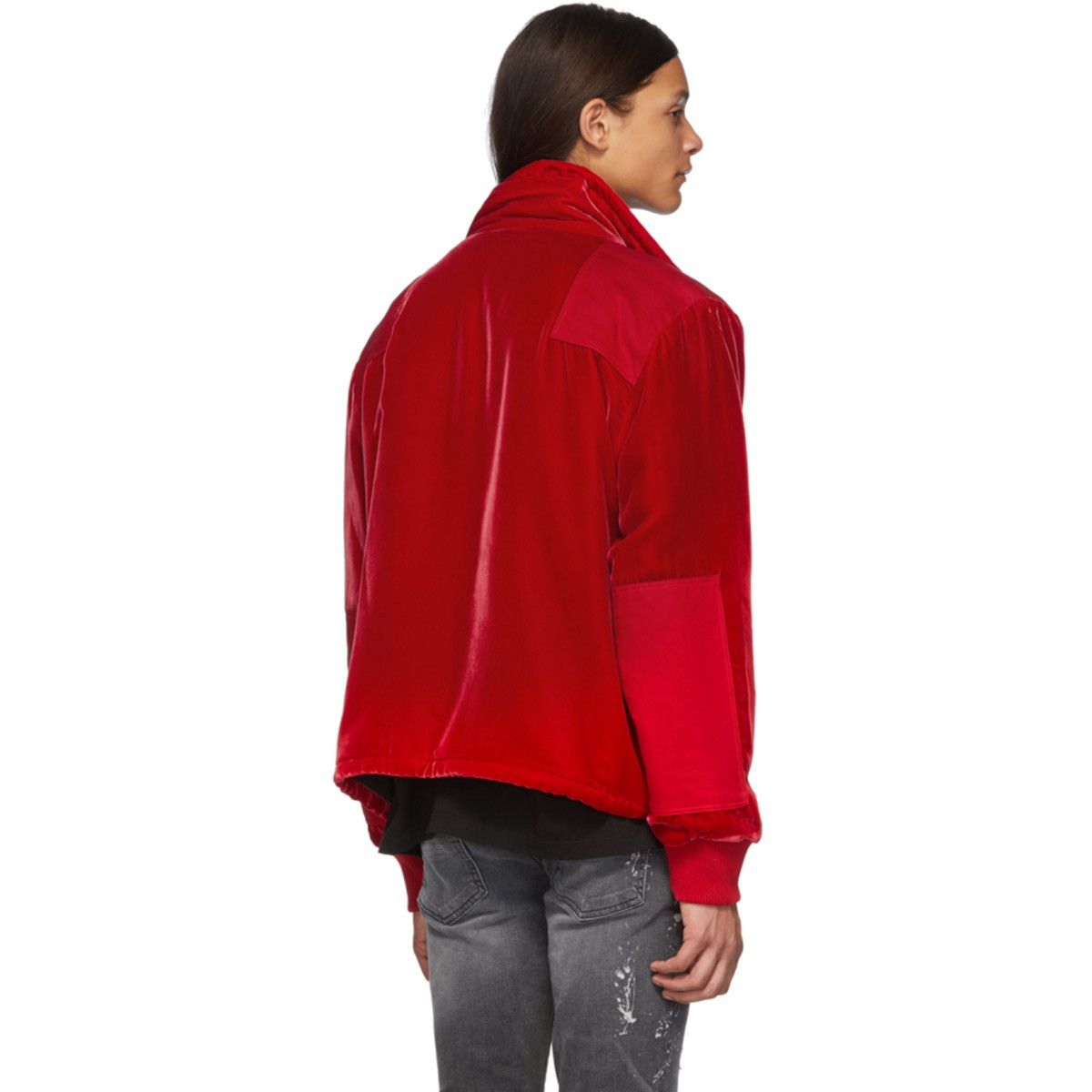 Amiri NEW FW19 Red Velvet Commando Patch Jacket Zip Bomber Coach Size US S / EU 44-46 / 1 - 4 Thumbnail