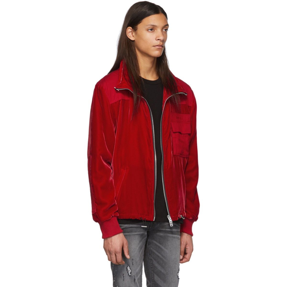 Amiri NEW FW19 Red Velvet Commando Patch Jacket Zip Bomber Coach Size US S / EU 44-46 / 1 - 3 Thumbnail