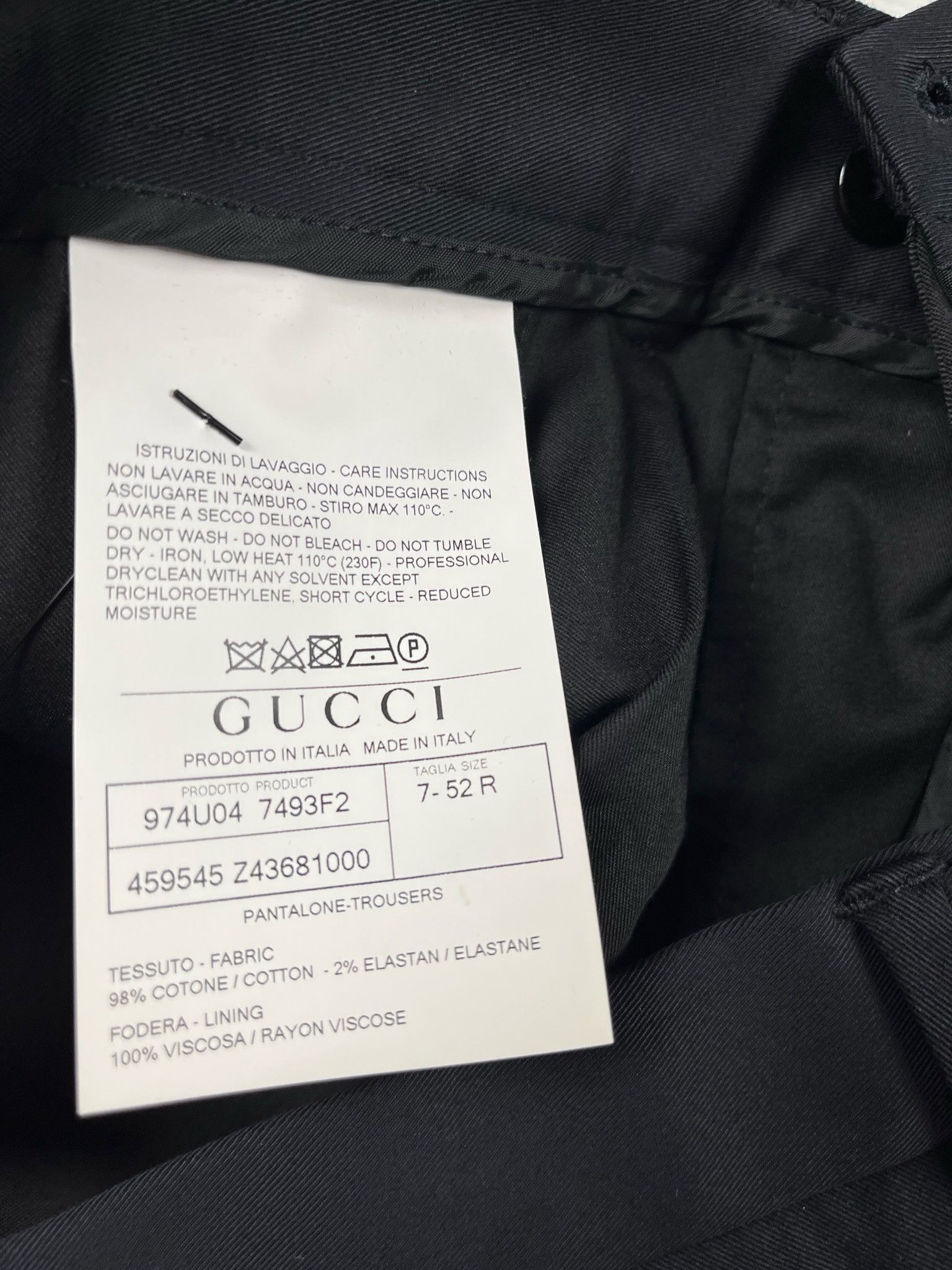 Gucci 🔥65% OFF🔥 Gucci Formal Loop Stretch Gabardine Black Pants Size US 36 / EU 52 - 12 Thumbnail