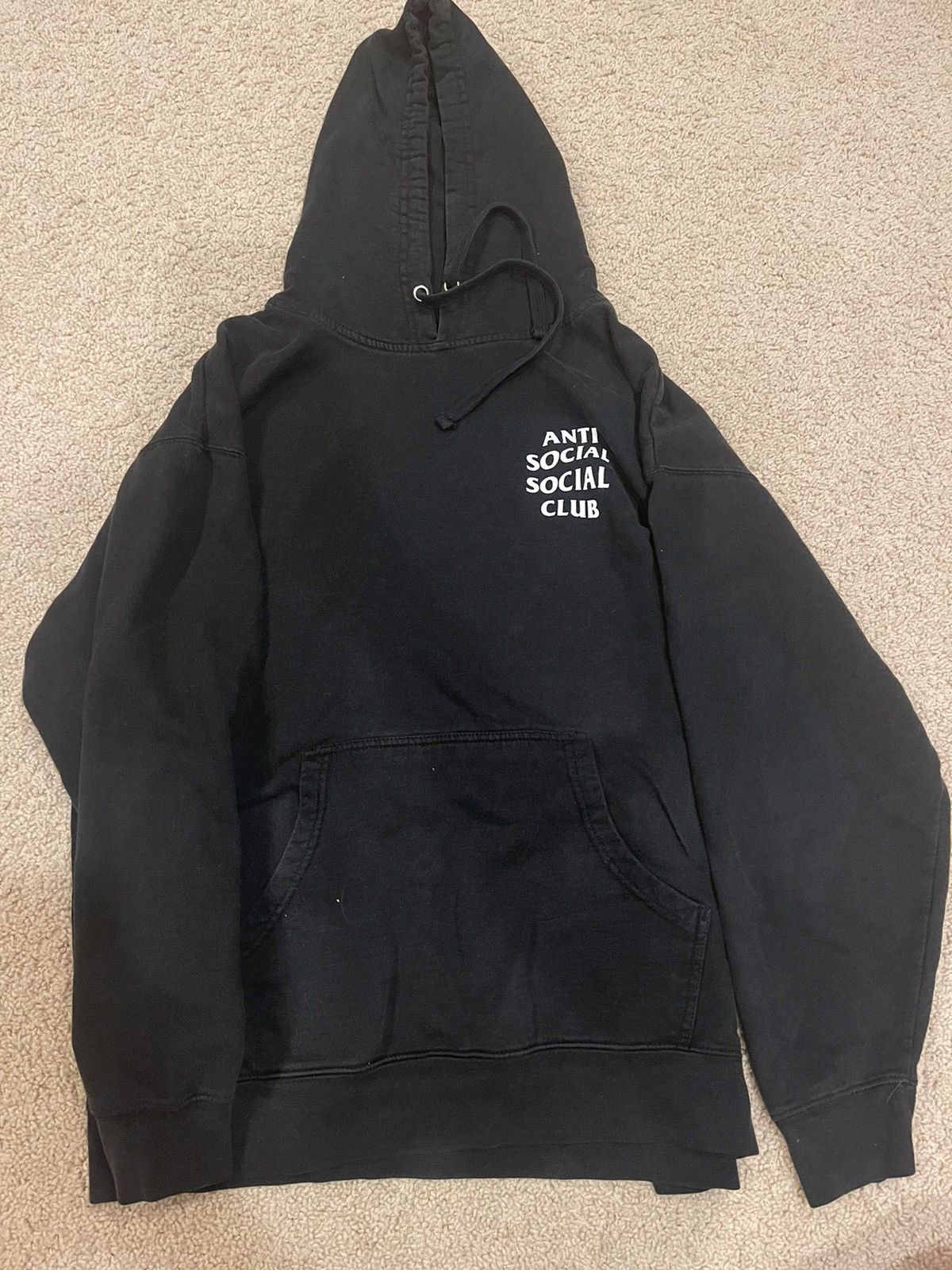 Pull Capuche Anti Social Social Club X Invisible Man Noir Neuf Taille M