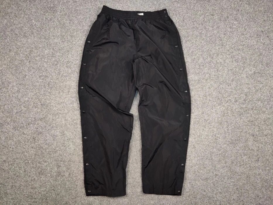 Nike 🔥 Vintage 90s Nike All black Nylon Track Pants buttons Hype Size US 36 / EU 52 - 5 Thumbnail