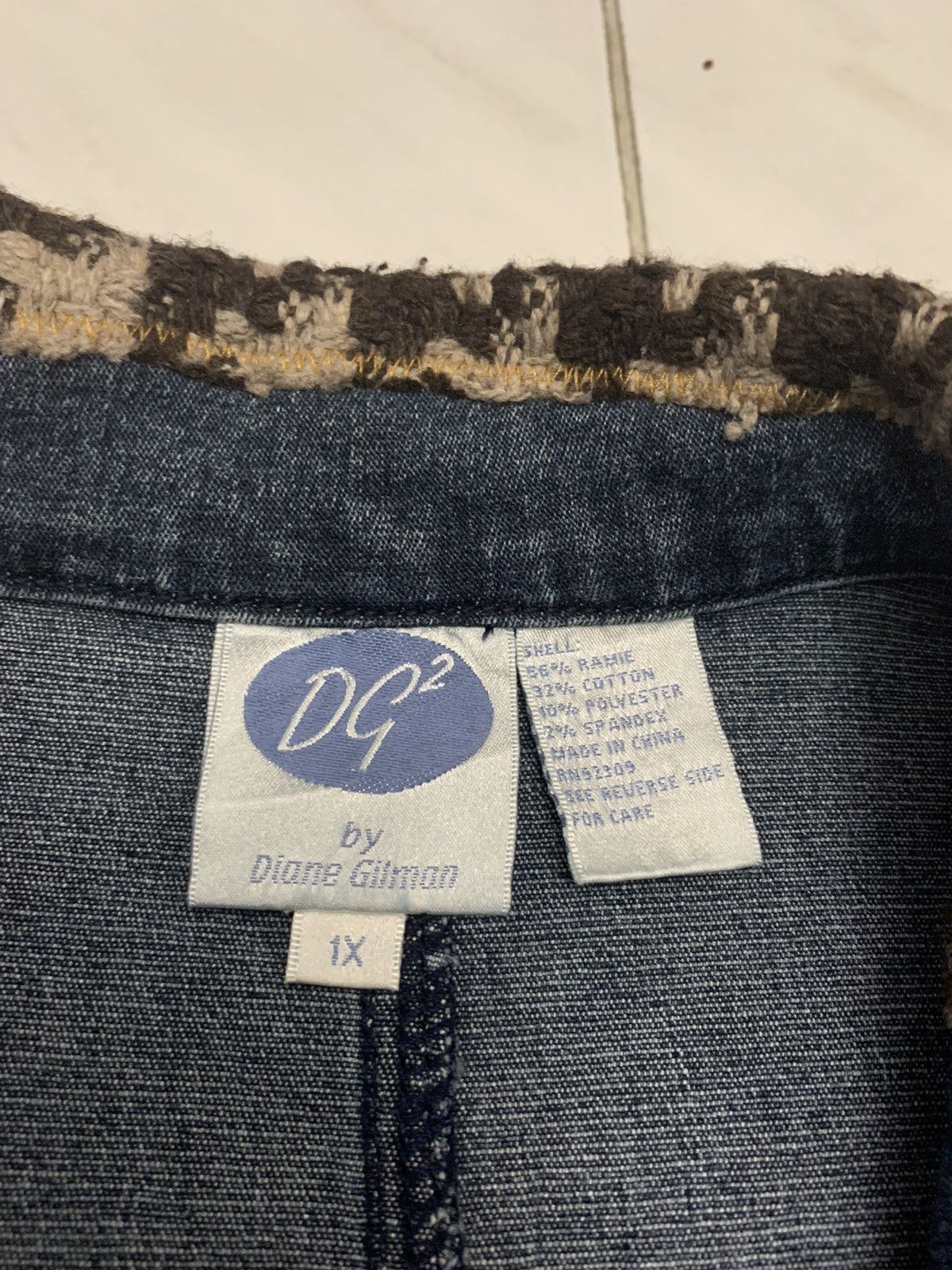 Designer Diane Gilman denim jacket patchwork design sashiko hybrid Size US L / EU 52-54 / 3 - 10 Thumbnail