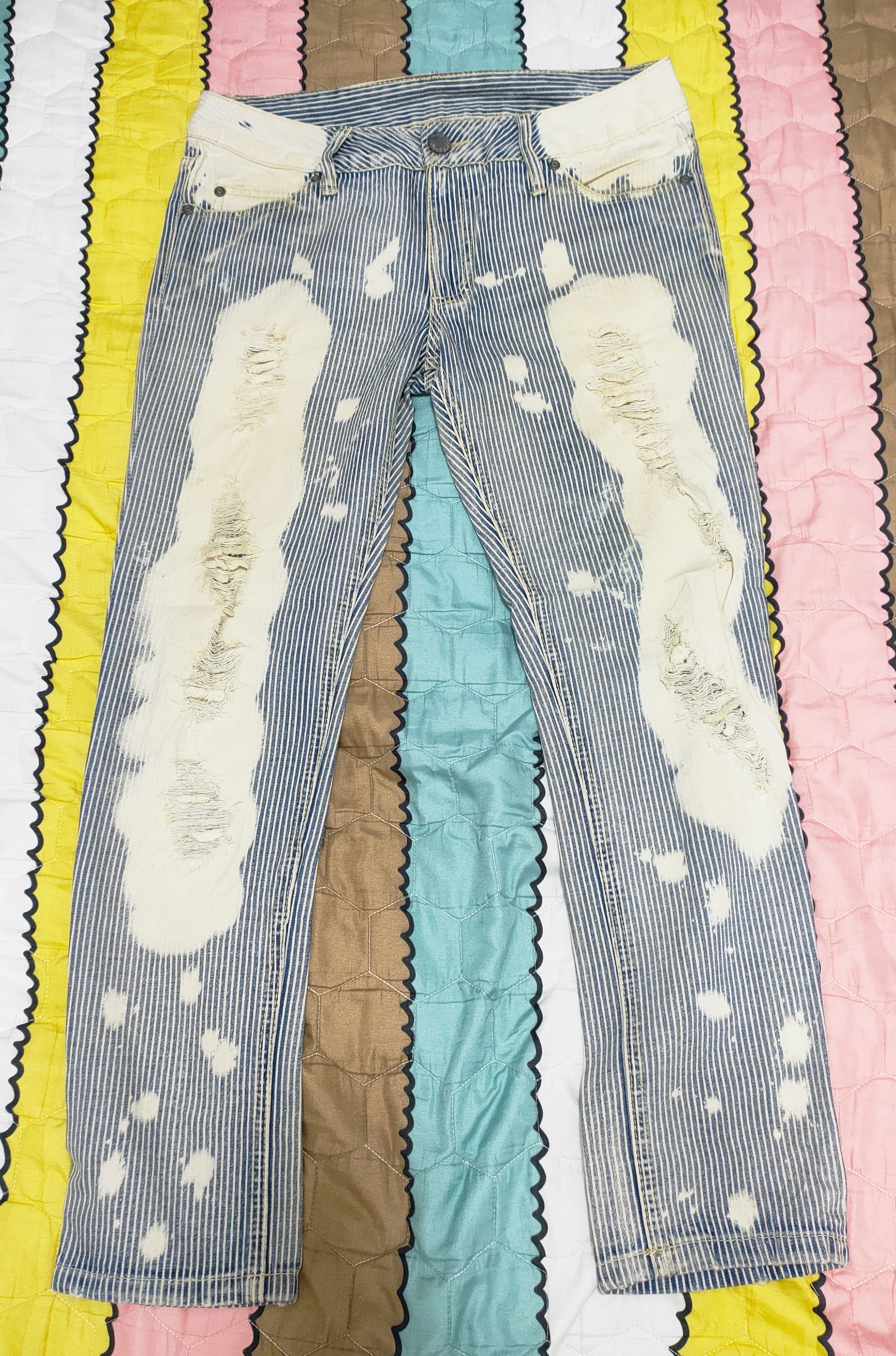 If Six Was Nine 💥Distressed Japanese Brand Back & Forth Denim💥 Size US 31 - 2 Thumbnail