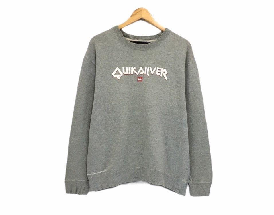 image of Quicksilver Crewneck Sweatshirt in Grey, Men's (Size Large)