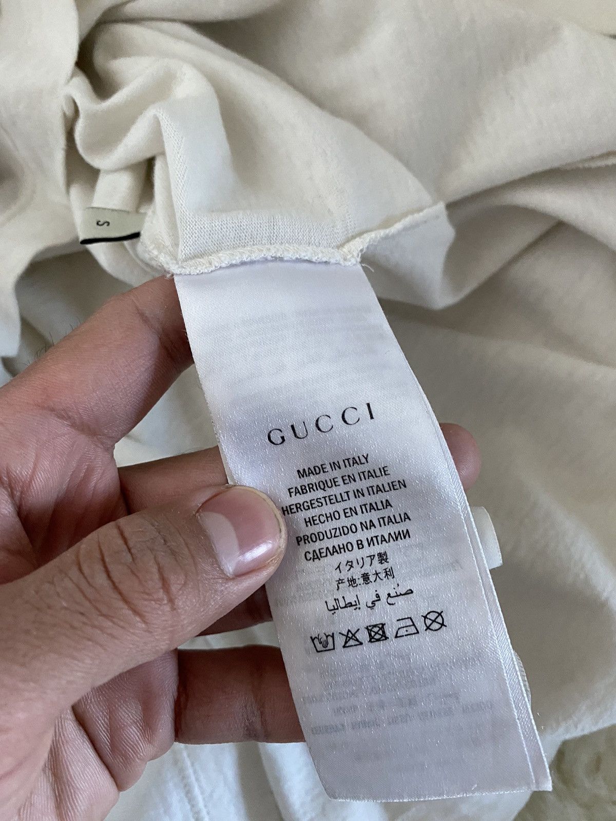 Gucci Gucci Embroidered Dragon Distressed Long Sleeve White Tshirt Size US S / EU 44-46 / 1 - 11 Thumbnail